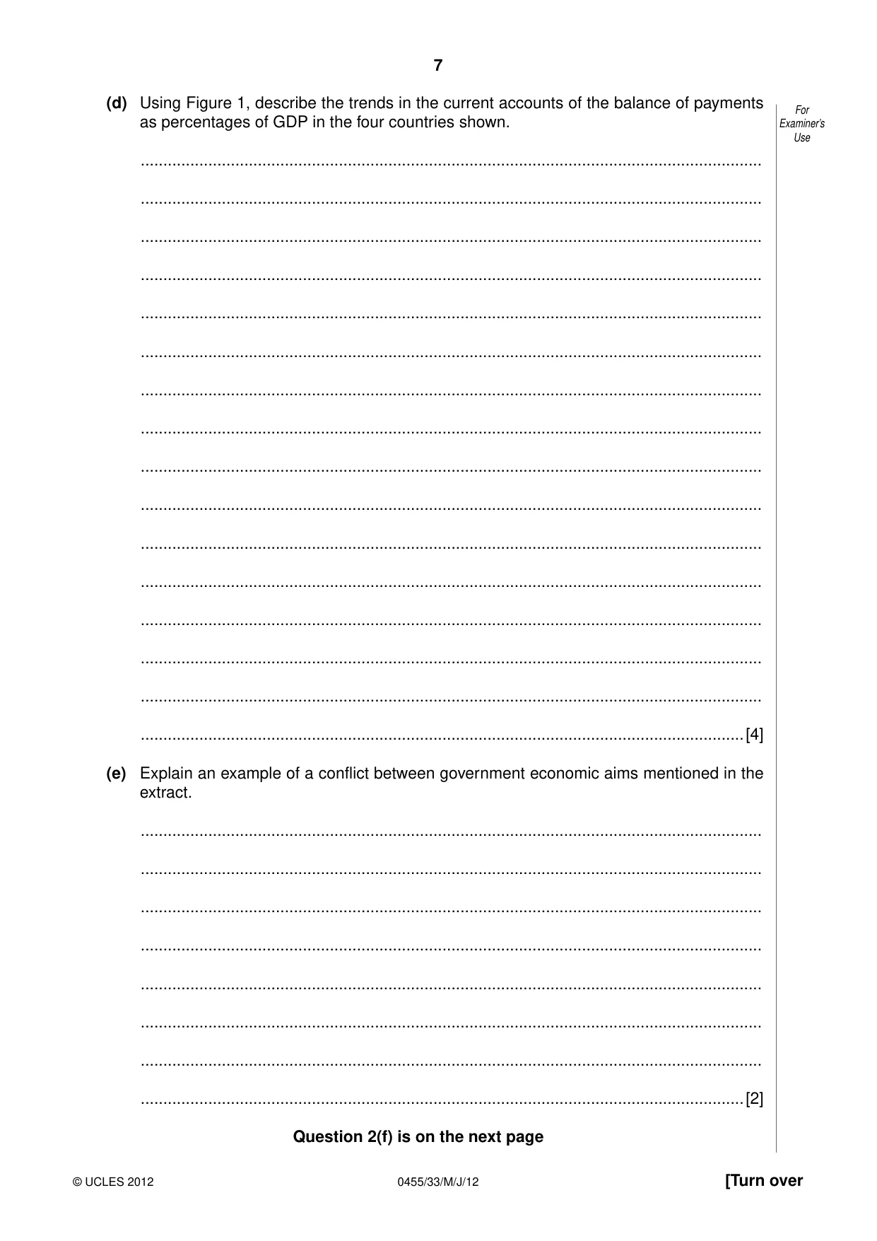 Cambridge IGCSE Economics 0455 2012 May/June Paper 3 · Variant 3 question paper, page 7 of 8