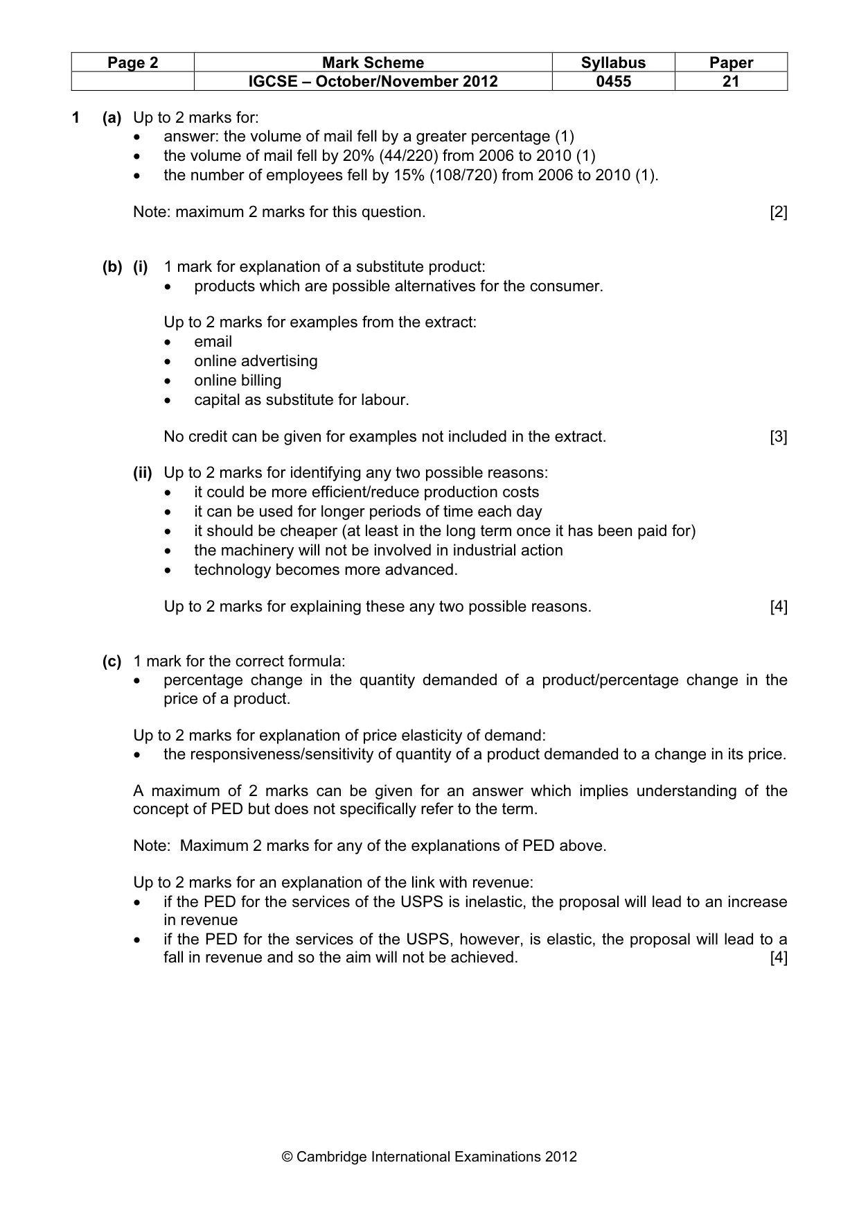 Mark scheme, page 2 of 10