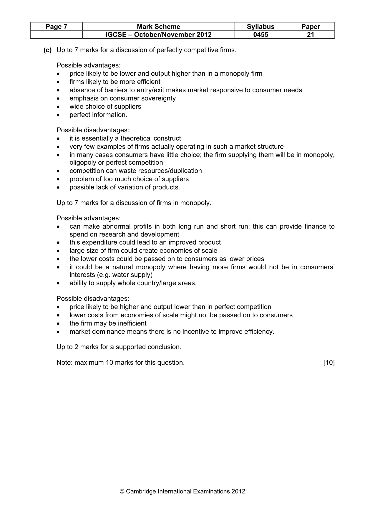 Mark scheme, page 7 of 10