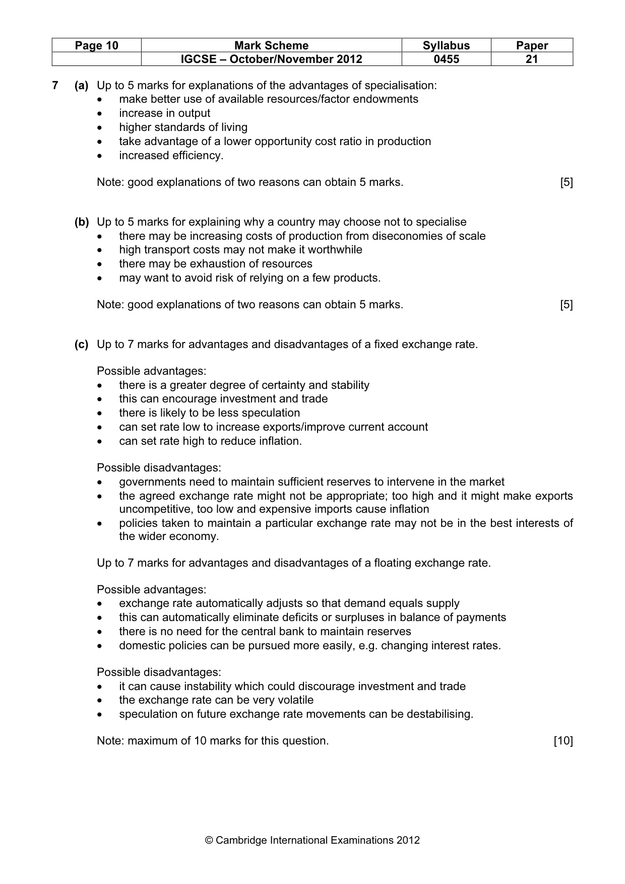 Mark scheme, page 10 of 10