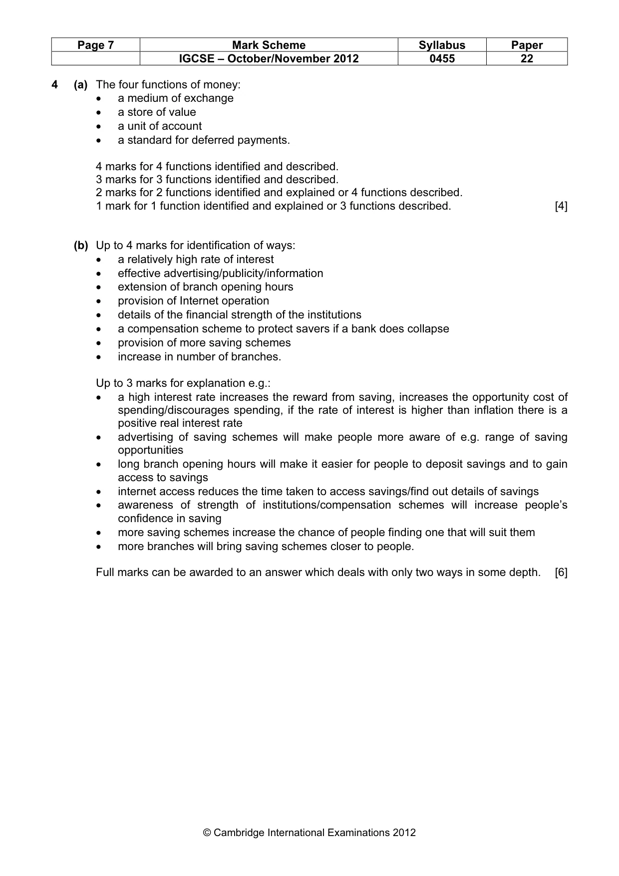 Mark scheme, page 7 of 13