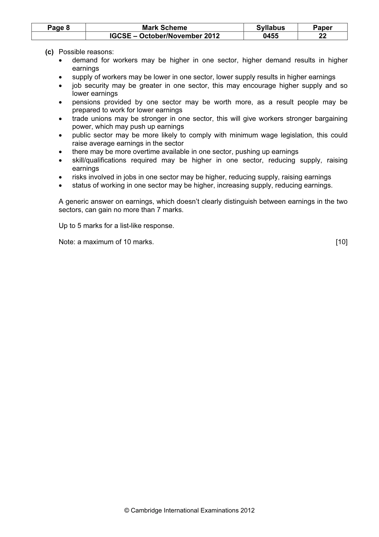 Mark scheme, page 8 of 13