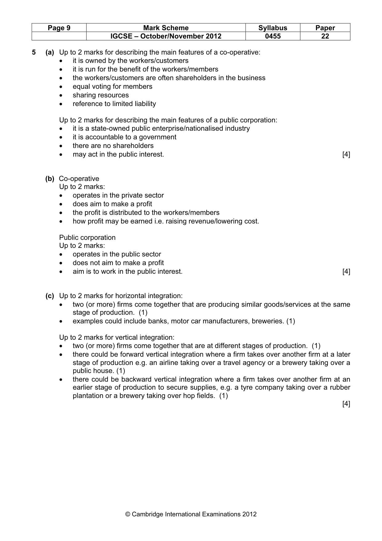 Mark scheme, page 9 of 13