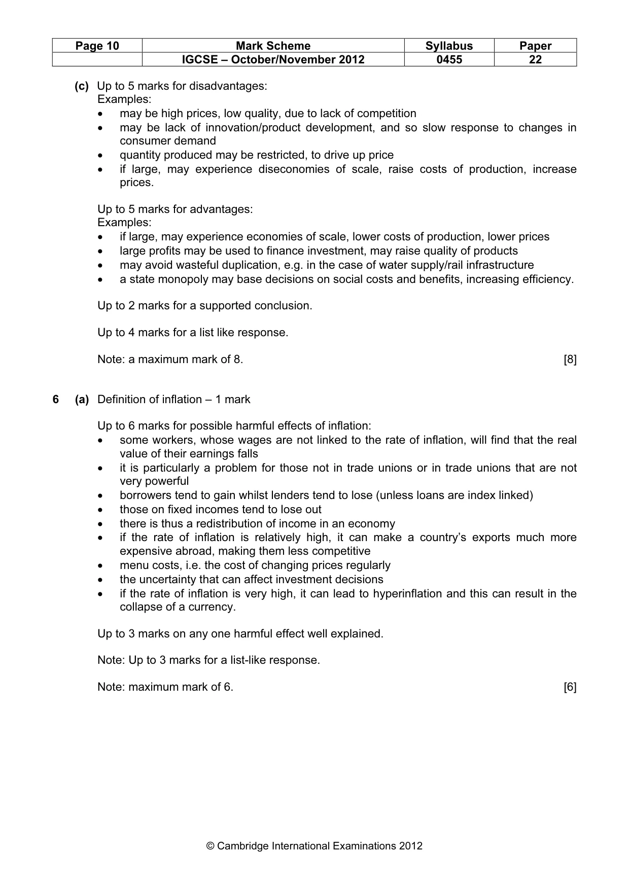 Mark scheme, page 10 of 13