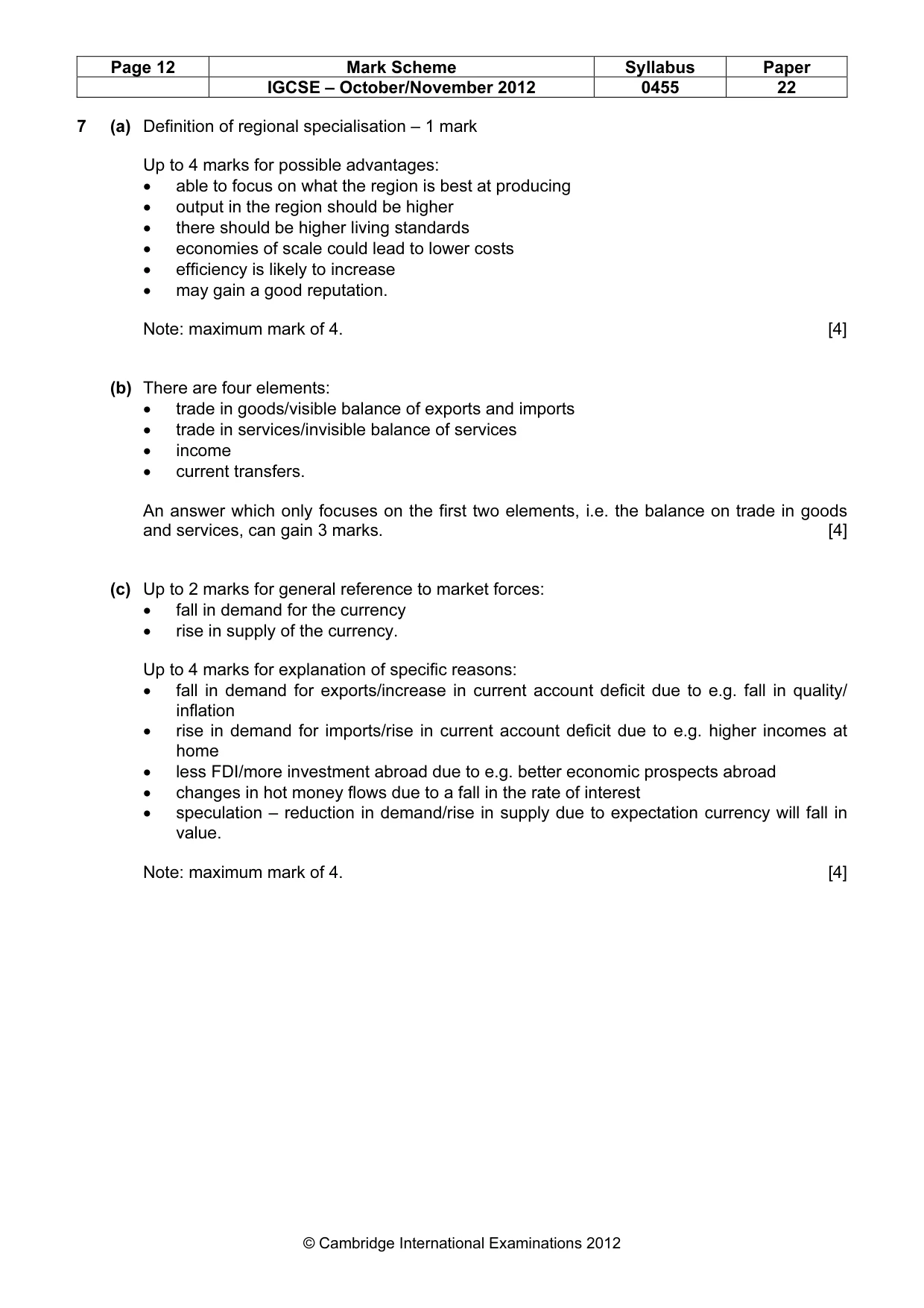 Mark scheme, page 12 of 13