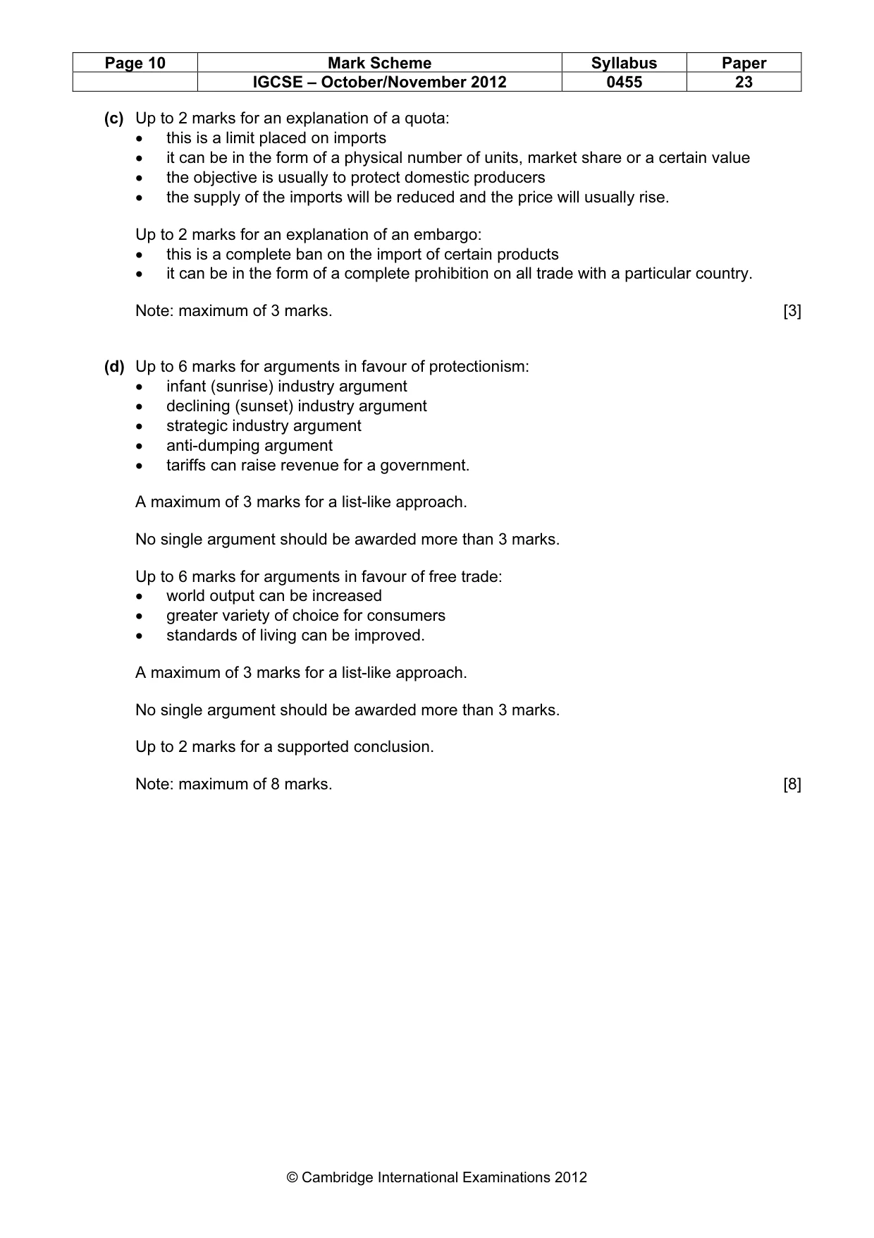 Mark scheme, page 10 of 10