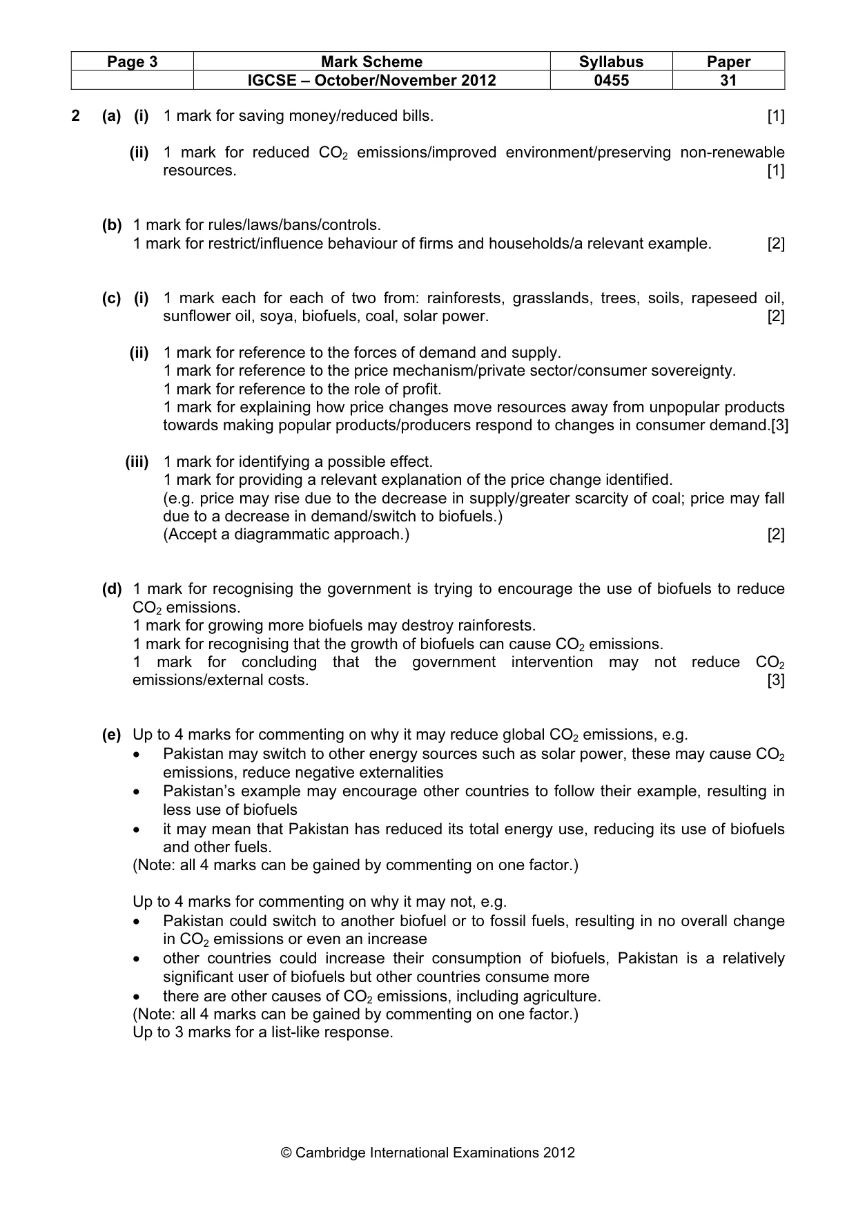 Mark scheme, page 3 of 3