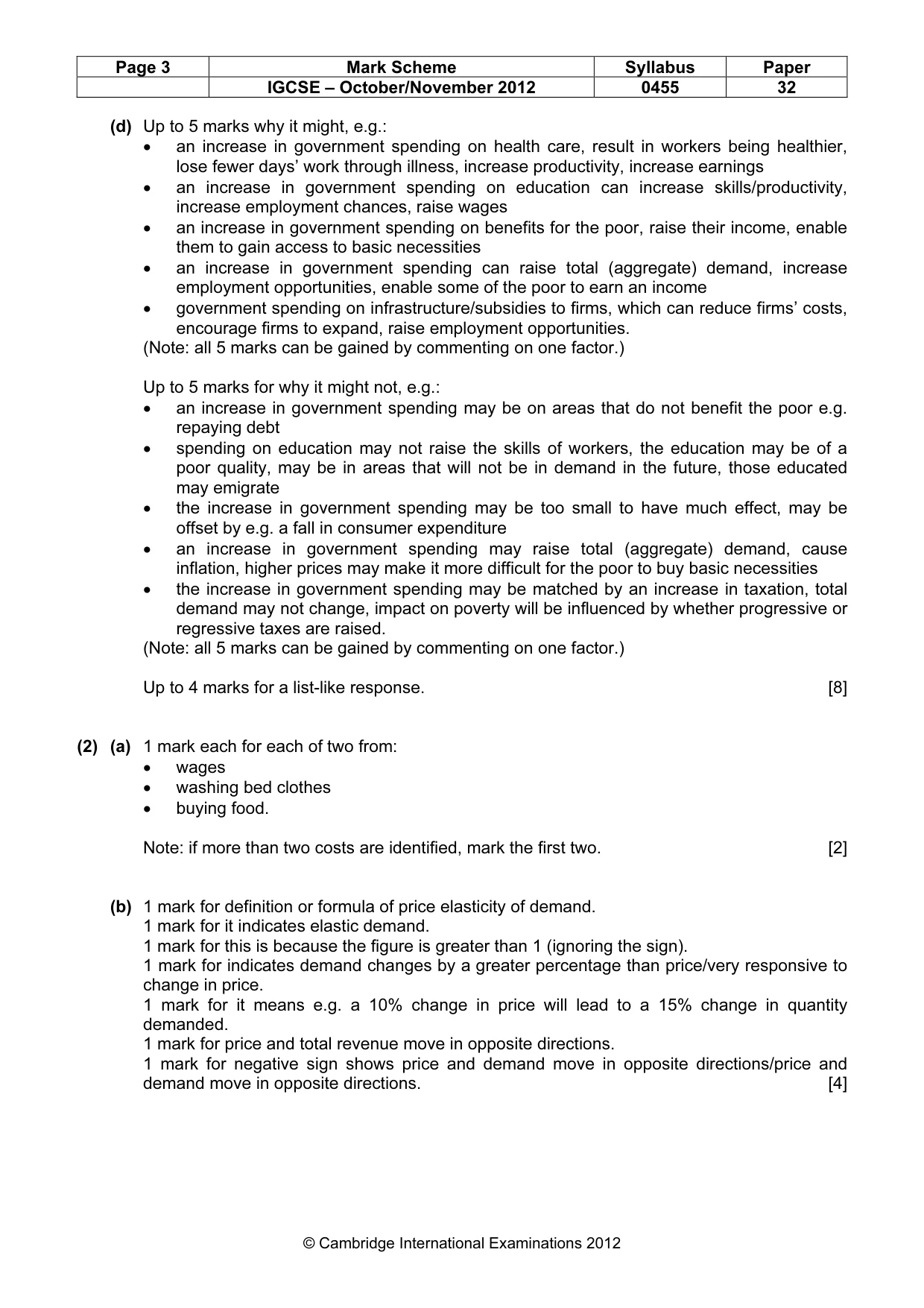 Mark scheme, page 3 of 4