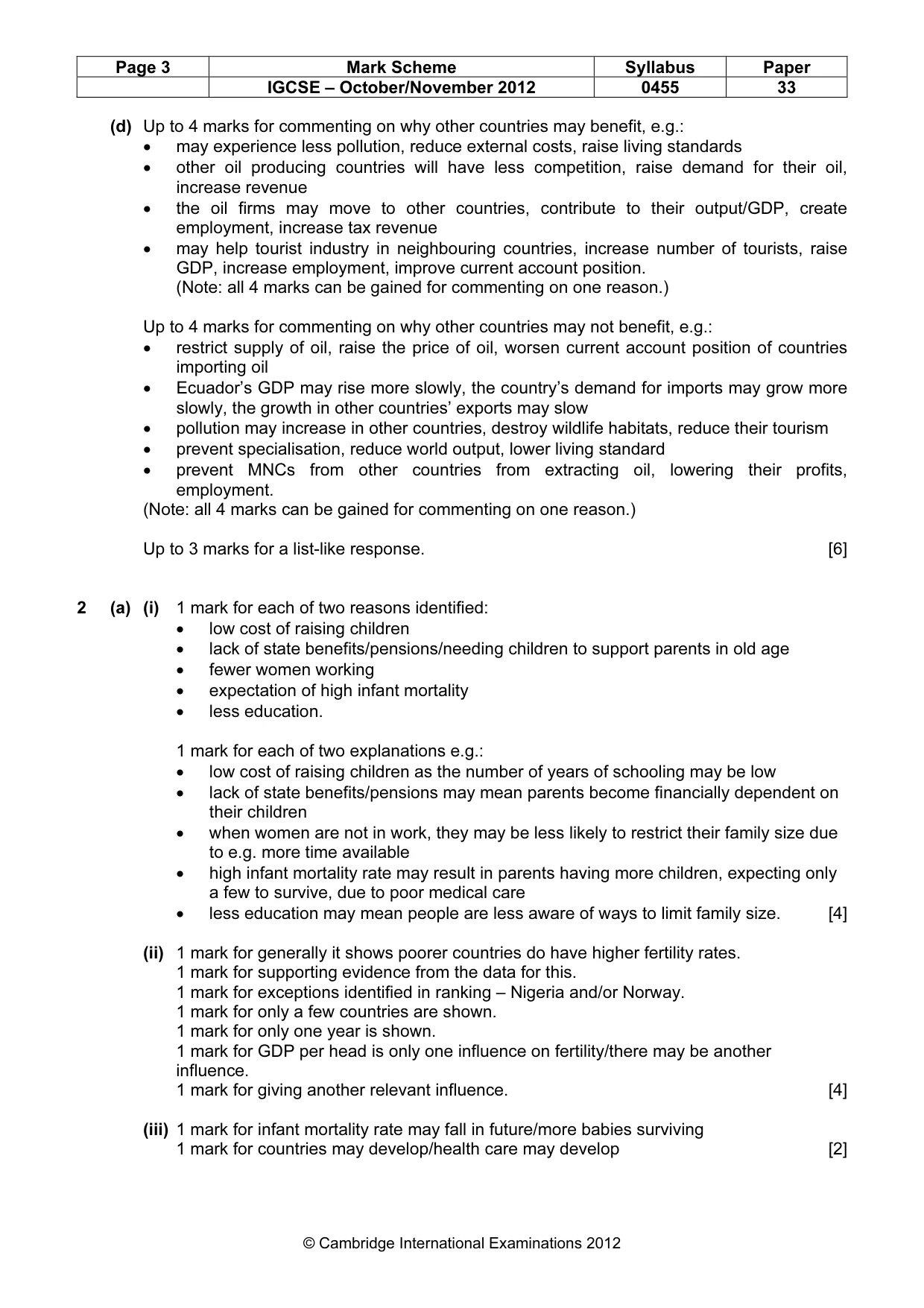 Mark scheme, page 3 of 4
