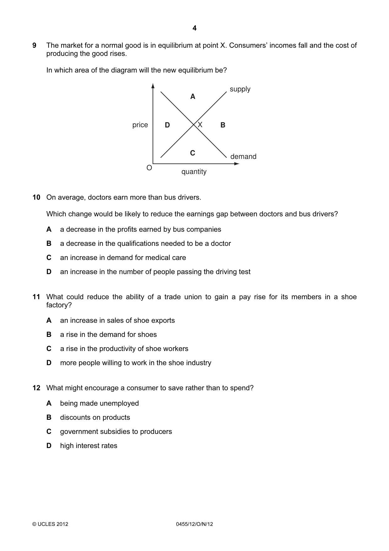 Cambridge IGCSE Economics 0455 2012 Oct/Nov Paper 1 · Variant 2 question paper, page 4 of 12