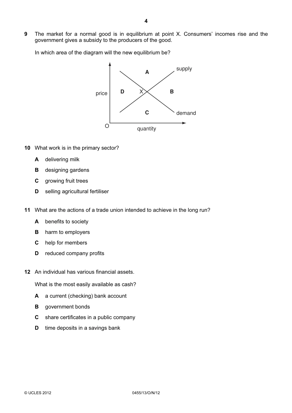 Cambridge IGCSE Economics 0455 2012 Oct/Nov Paper 1 · Variant 3 question paper, page 4 of 12
