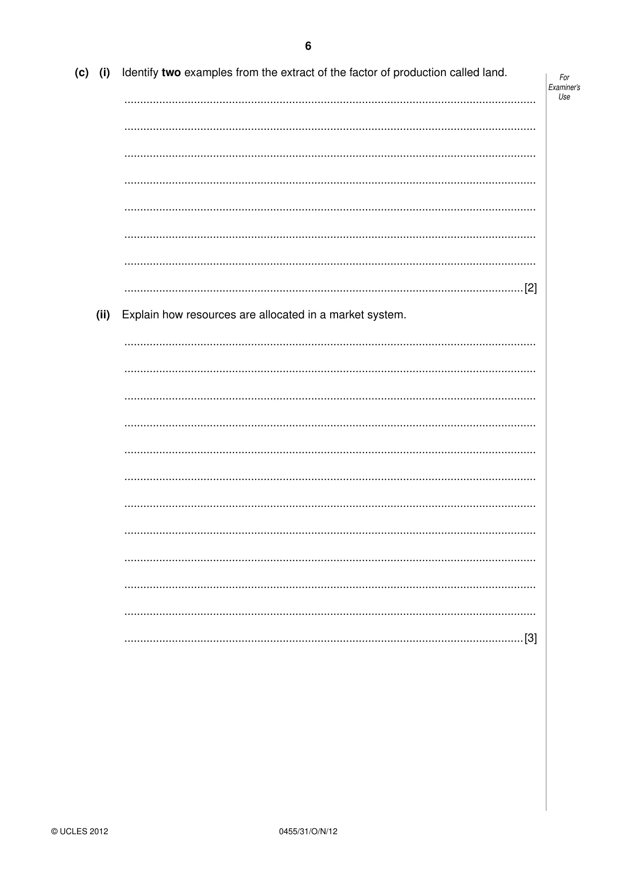 Cambridge IGCSE Economics 0455 2012 Oct/Nov Paper 3 · Variant 1 question paper, page 6 of 8