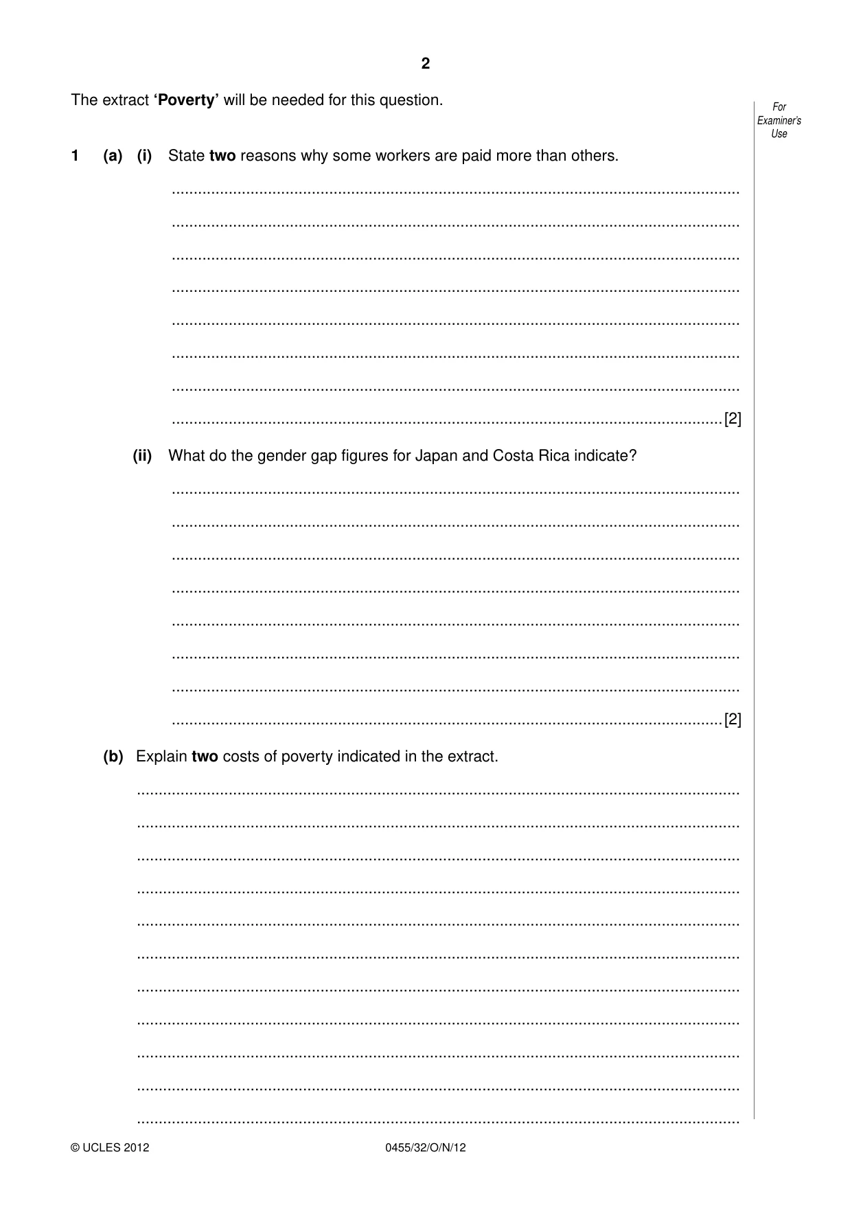 Cambridge IGCSE Economics 0455 2012 Oct/Nov Paper 3 · Variant 2 question paper, page 2 of 8