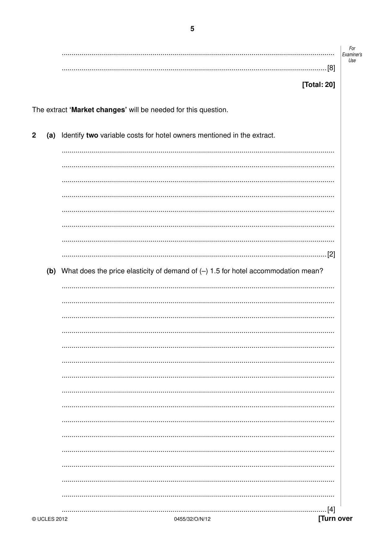 Cambridge IGCSE Economics 0455 2012 Oct/Nov Paper 3 · Variant 2 question paper, page 5 of 8