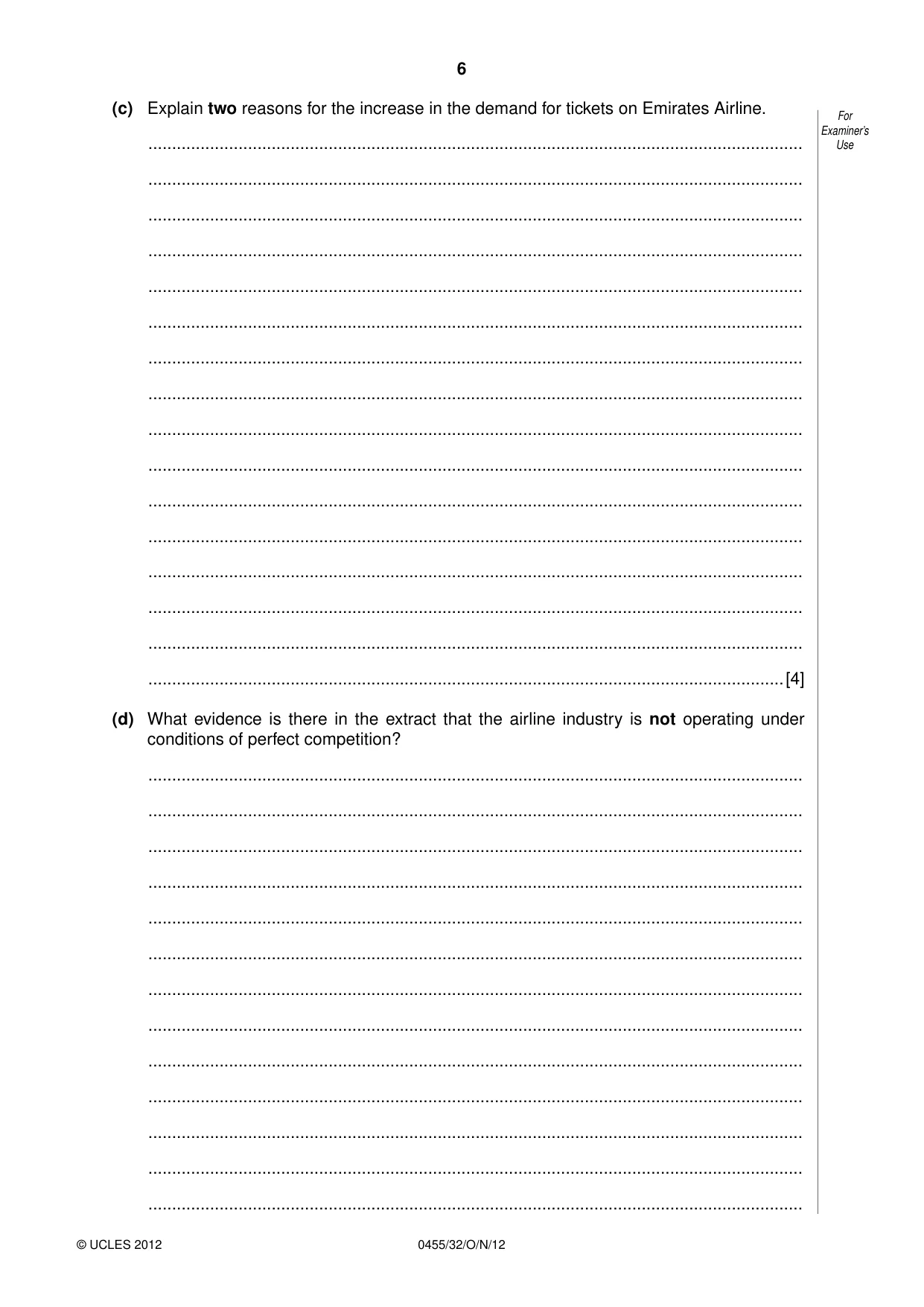 Cambridge IGCSE Economics 0455 2012 Oct/Nov Paper 3 · Variant 2 question paper, page 6 of 8
