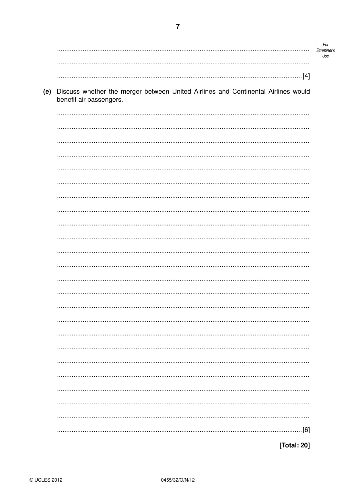 Cambridge IGCSE Economics 0455 2012 Oct/Nov Paper 3 · Variant 2 question paper, page 7 of 8