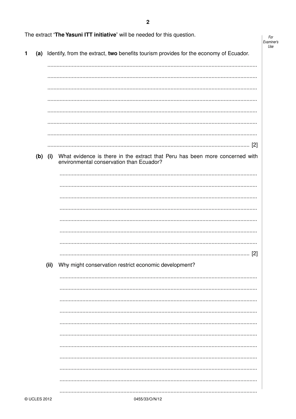Cambridge IGCSE Economics 0455 2012 Oct/Nov Paper 3 · Variant 3 question paper, page 2 of 8