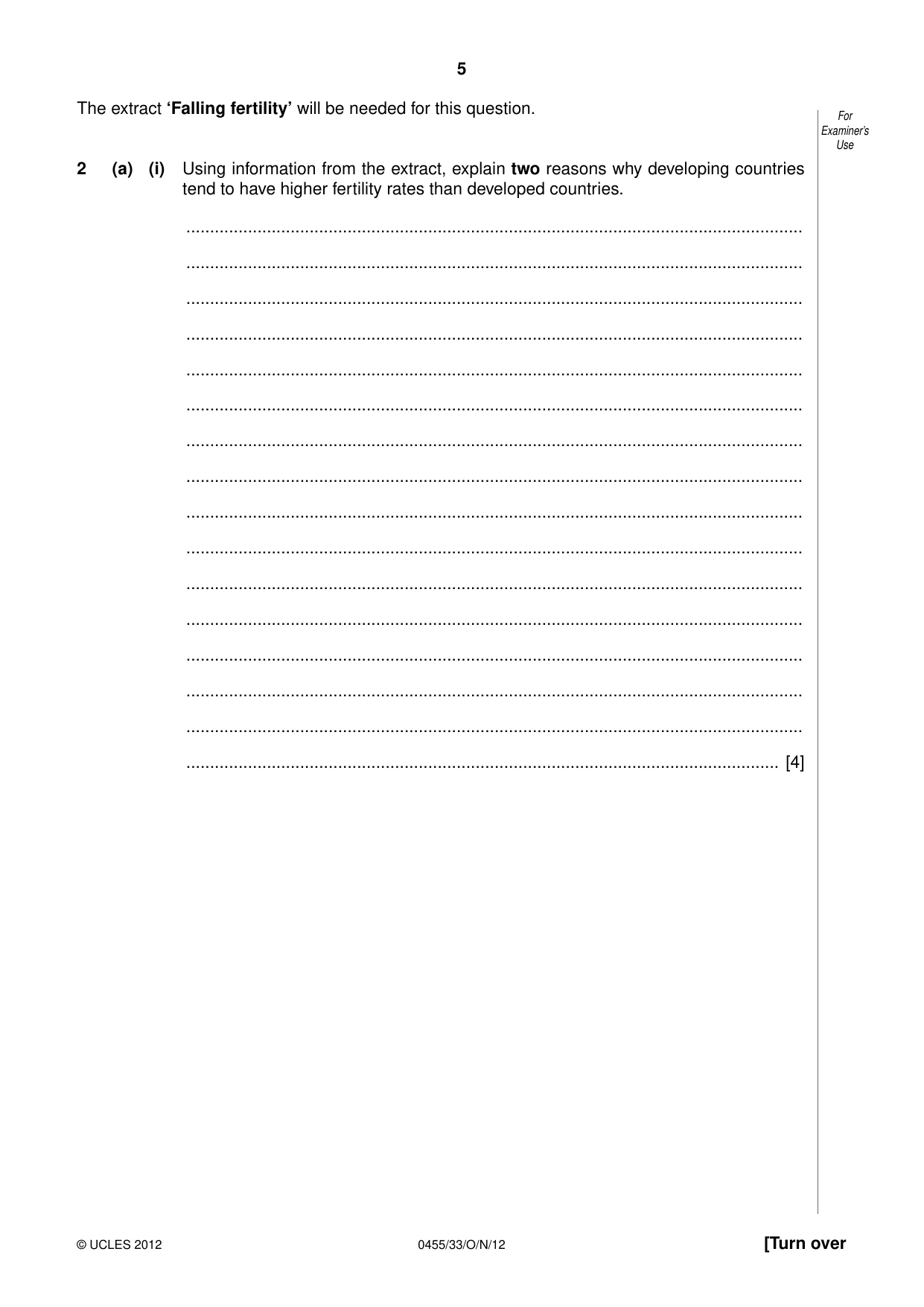 Cambridge IGCSE Economics 0455 2012 Oct/Nov Paper 3 · Variant 3 question paper, page 5 of 8