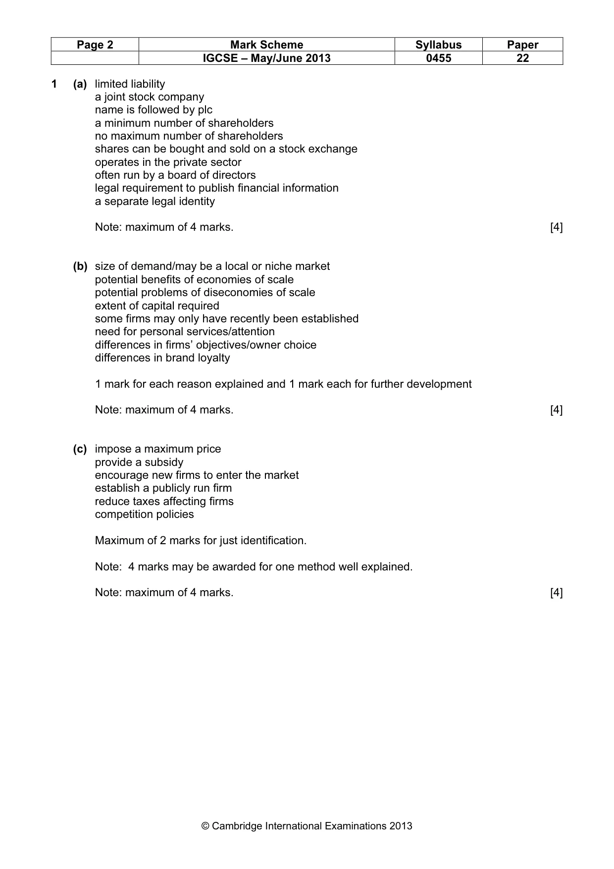 Mark scheme, page 2 of 11