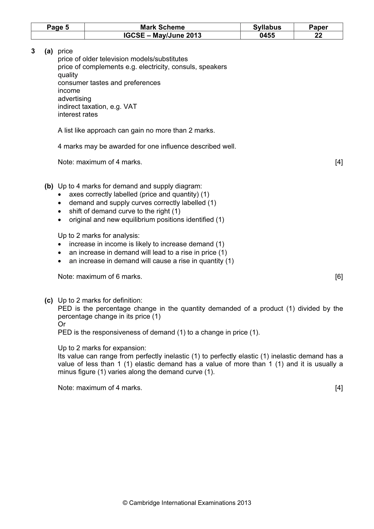 Mark scheme, page 5 of 11