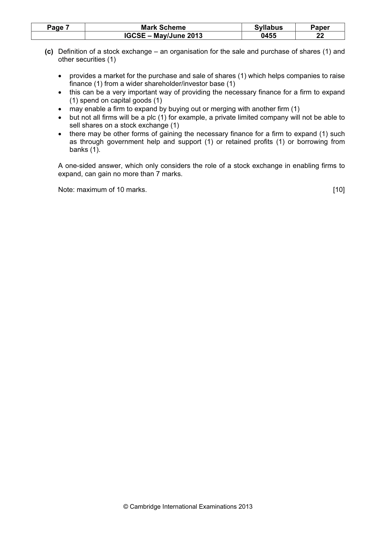 Mark scheme, page 7 of 11