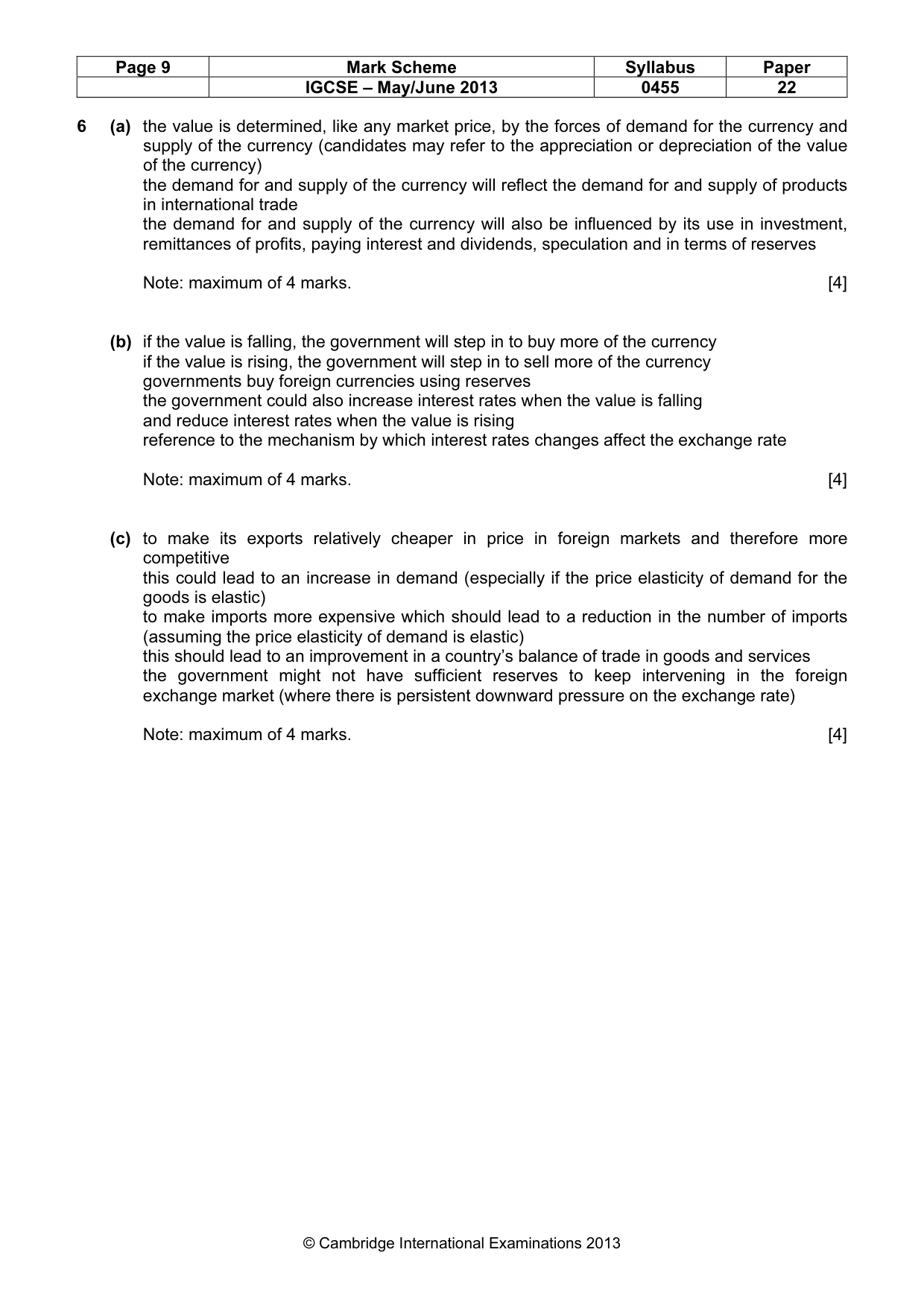 Mark scheme, page 9 of 11