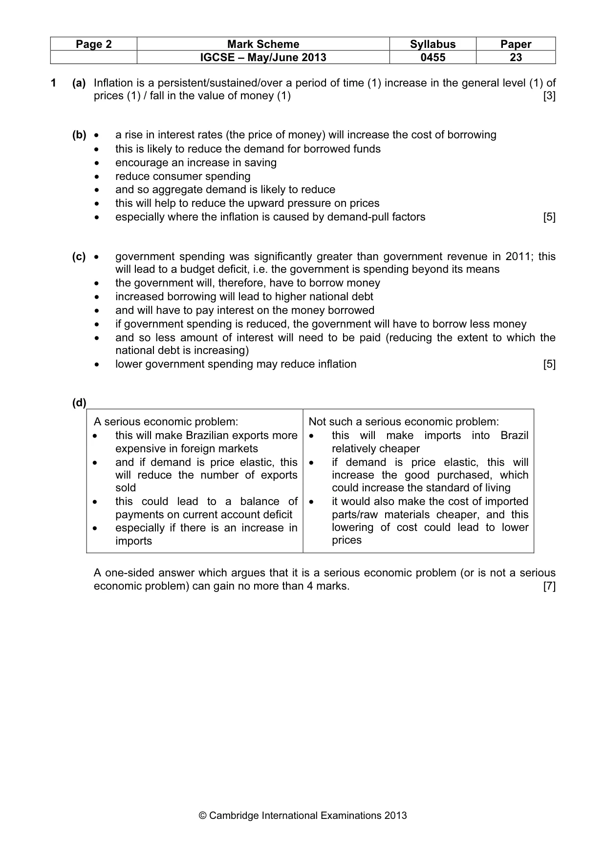 Mark scheme, page 2 of 8