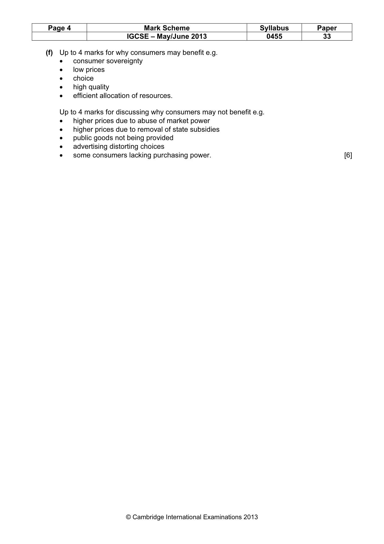 Mark scheme, page 4 of 4