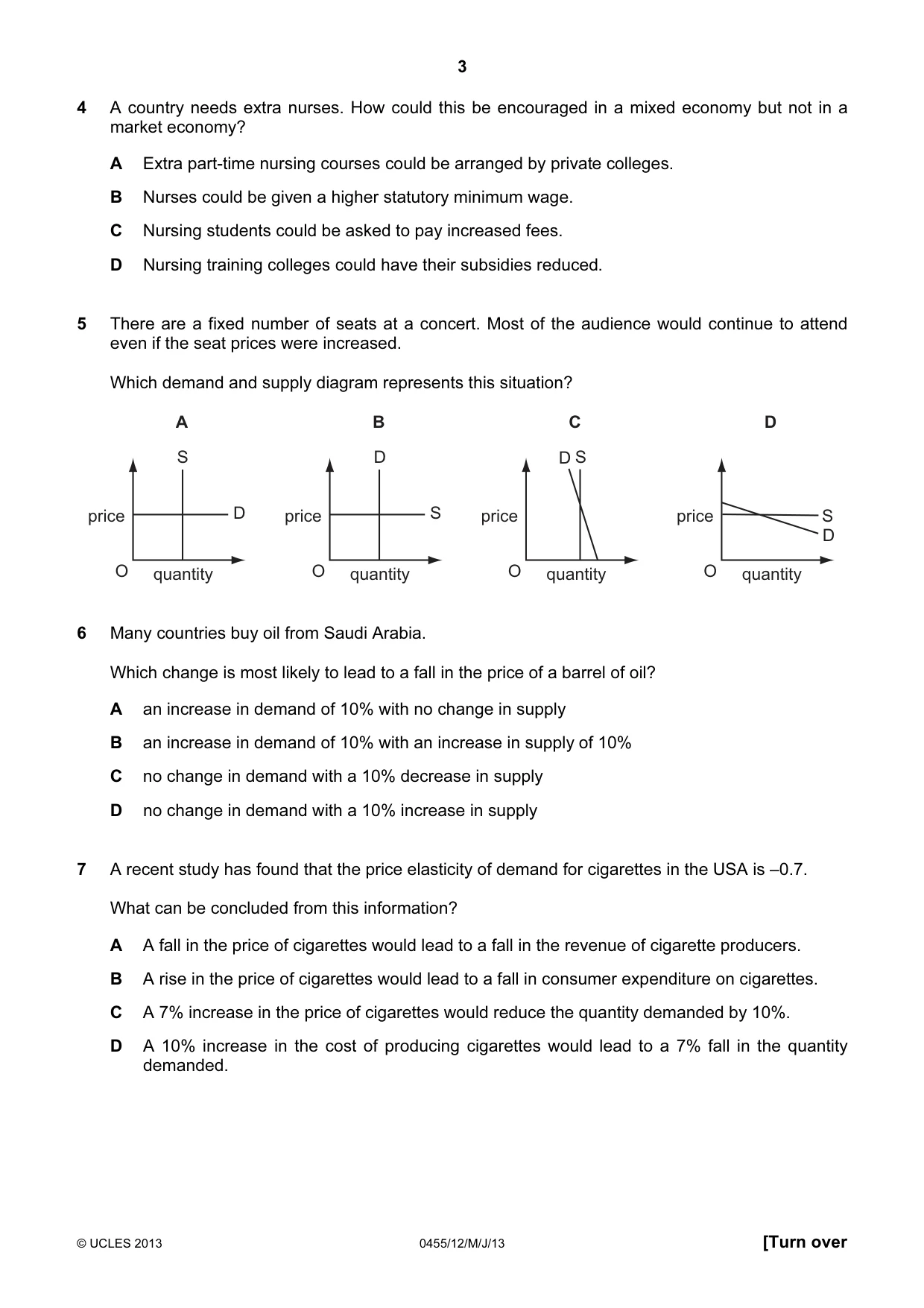 Cambridge IGCSE Economics 0455 2013 May/June Paper 1 · Variant 2 question paper, page 3 of 12