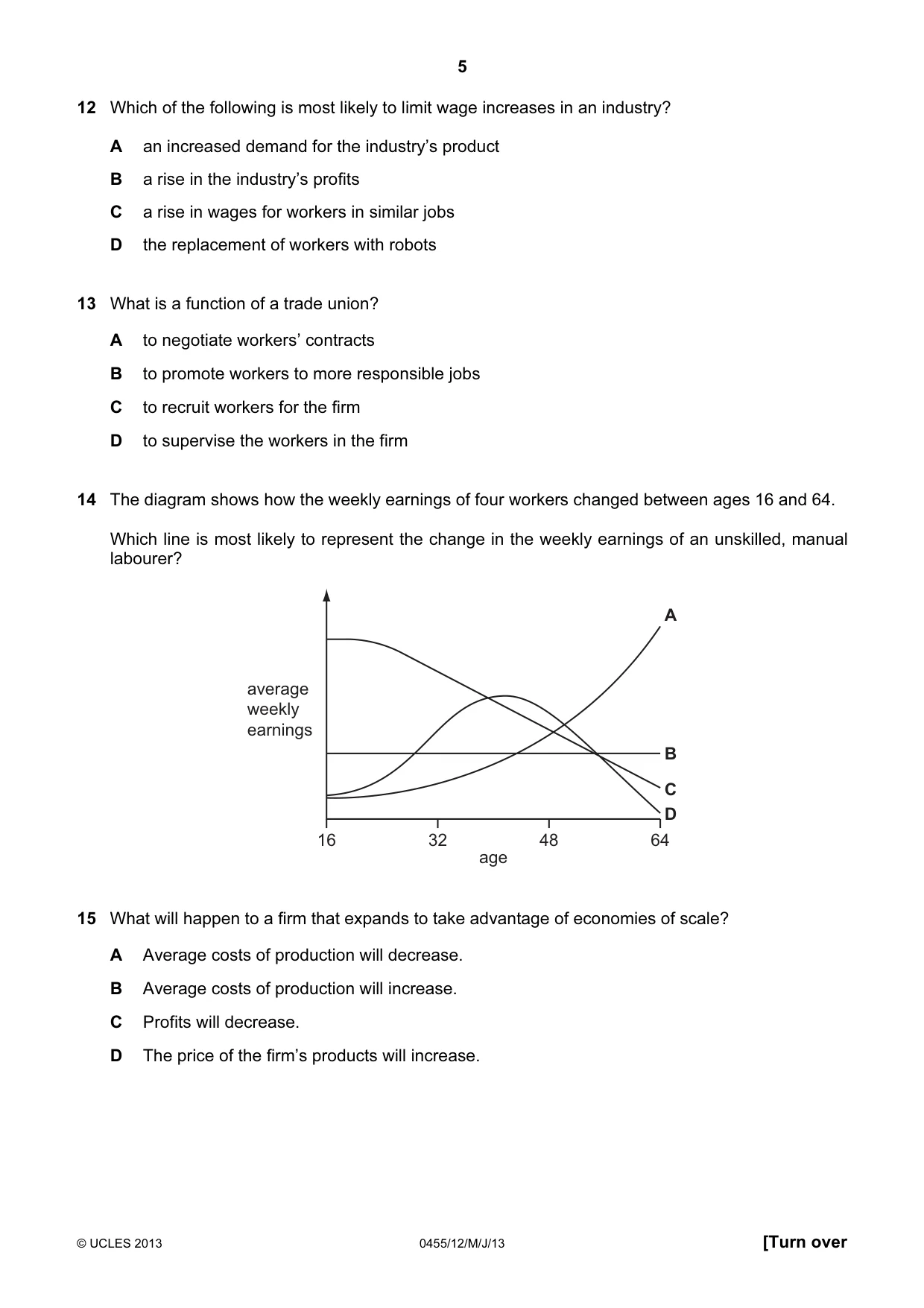 Cambridge IGCSE Economics 0455 2013 May/June Paper 1 · Variant 2 question paper, page 5 of 12