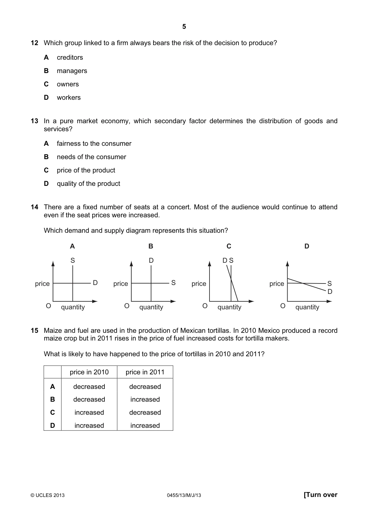 Cambridge IGCSE Economics 0455 2013 May/June Paper 1 · Variant 3 question paper, page 5 of 12