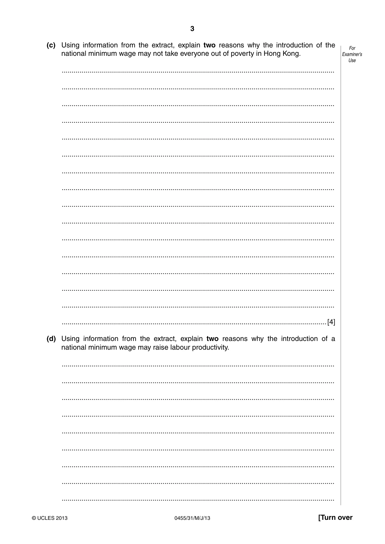 Cambridge IGCSE Economics 0455 2013 May/June Paper 3 · Variant 1 question paper, page 3 of 8