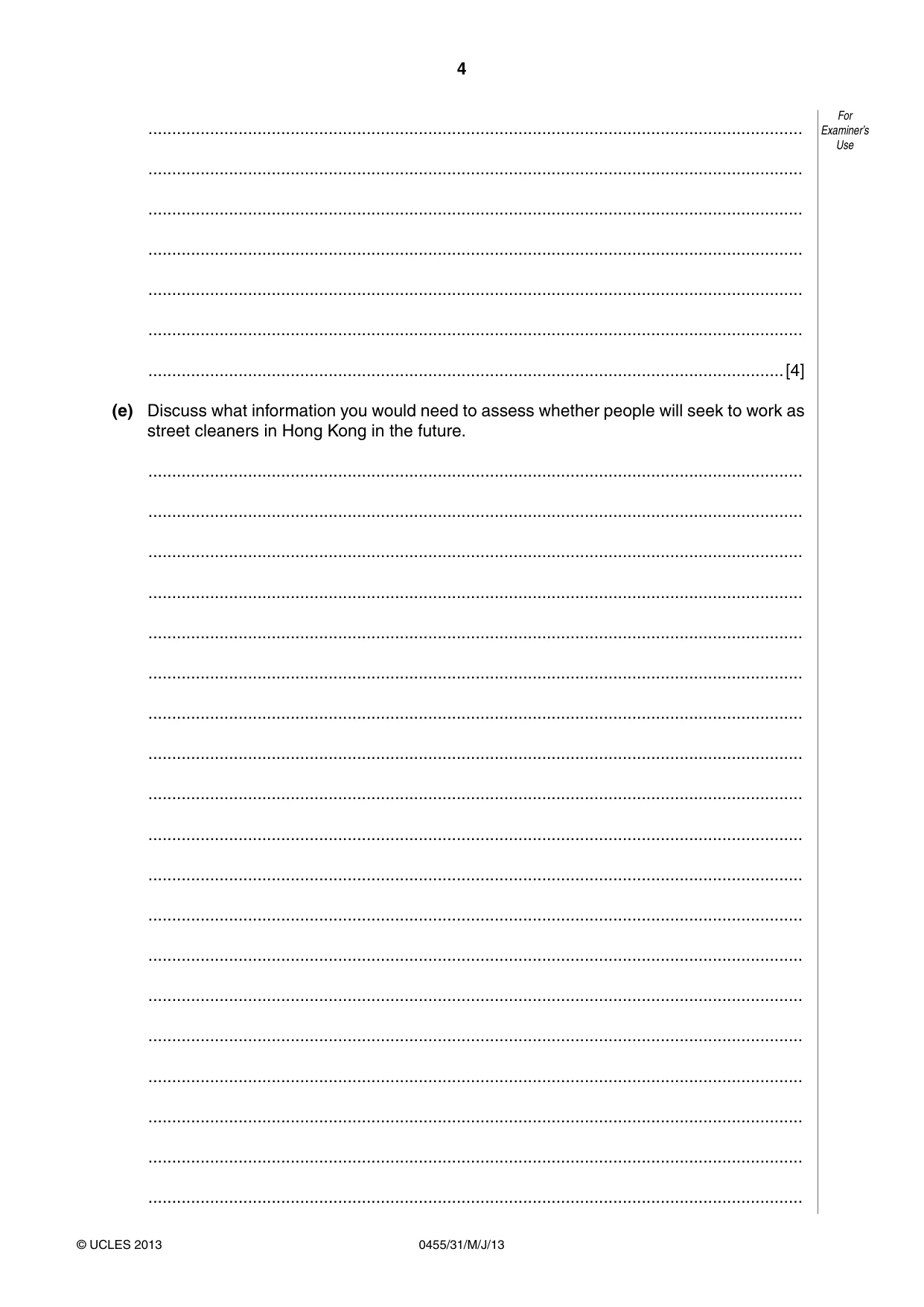 Cambridge IGCSE Economics 0455 2013 May/June Paper 3 · Variant 1 question paper, page 4 of 8