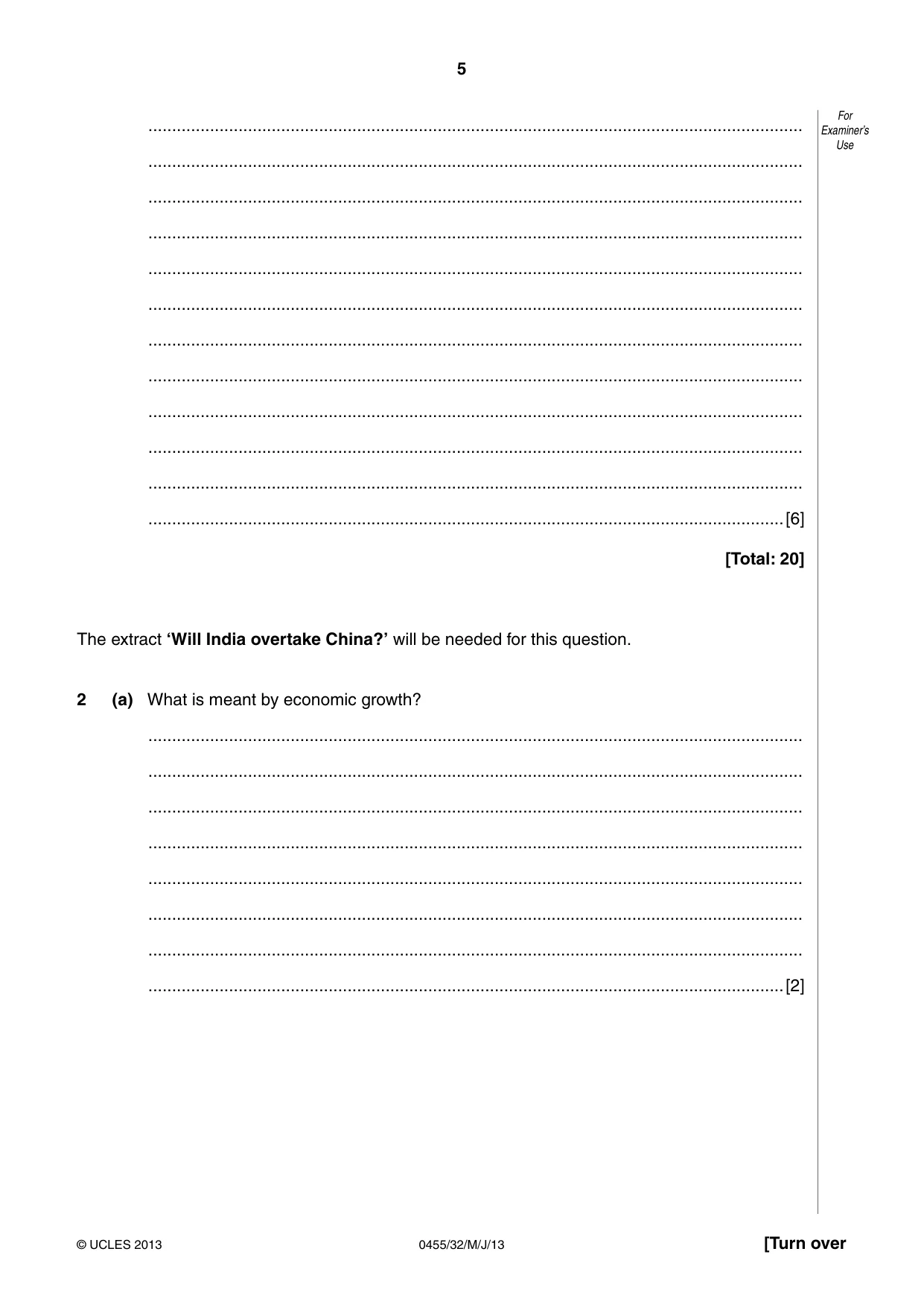 Cambridge IGCSE Economics 0455 2013 May/June Paper 3 · Variant 2 question paper, page 5 of 8
