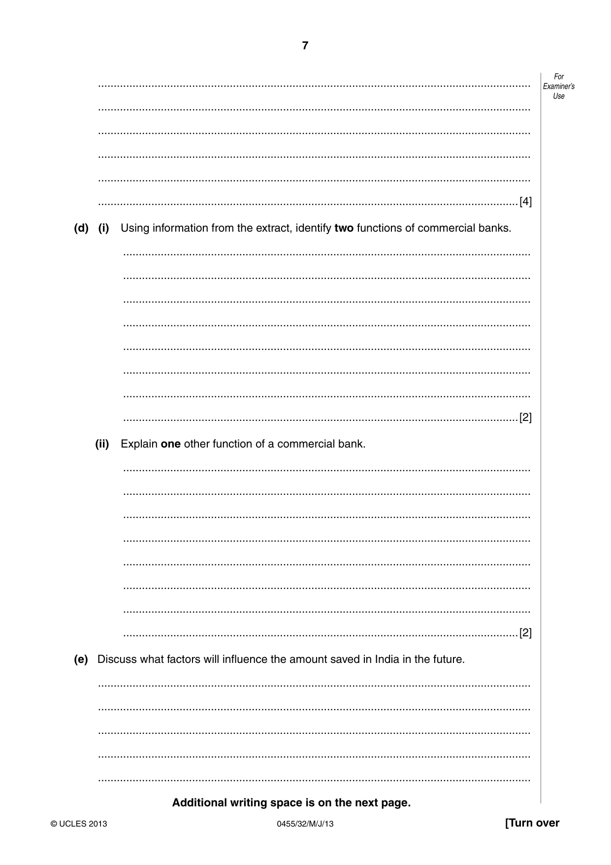 Cambridge IGCSE Economics 0455 2013 May/June Paper 3 · Variant 2 question paper, page 7 of 8