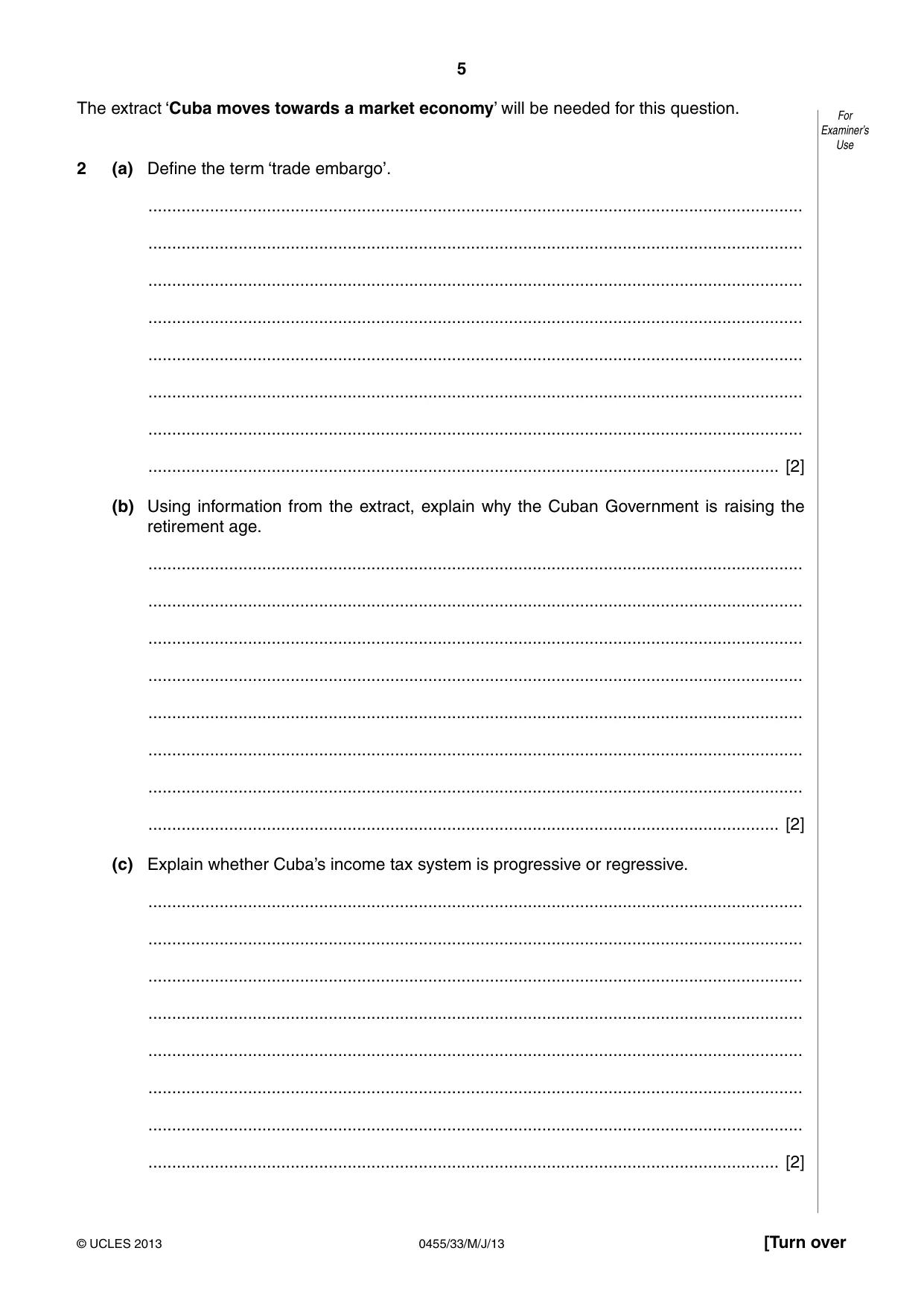 Cambridge IGCSE Economics 0455 2013 May/June Paper 3 · Variant 3 question paper, page 5 of 8