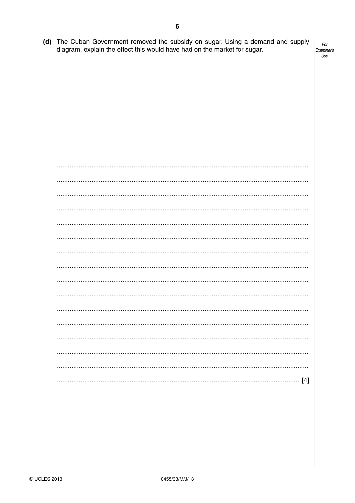 Cambridge IGCSE Economics 0455 2013 May/June Paper 3 · Variant 3 question paper, page 6 of 8