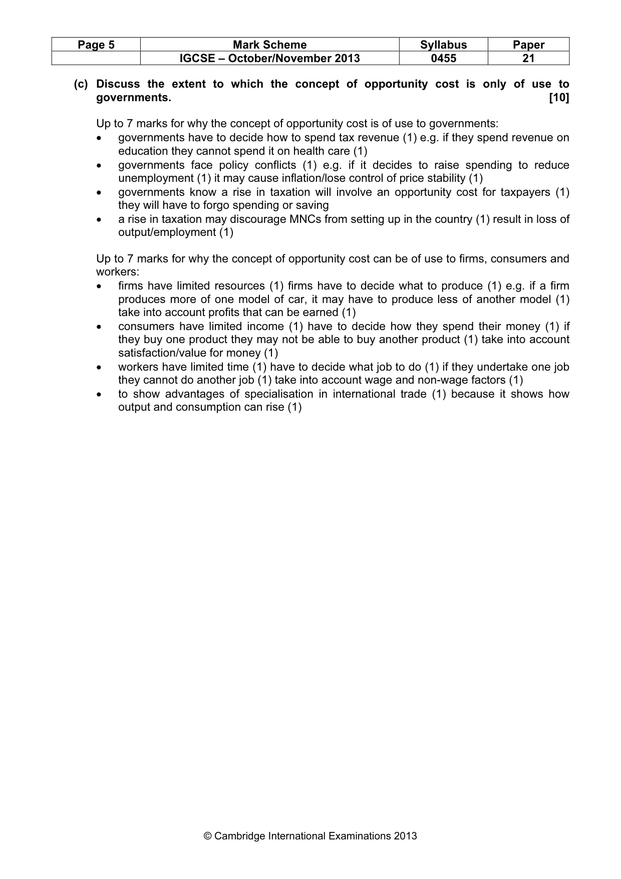 Mark scheme, page 5 of 13