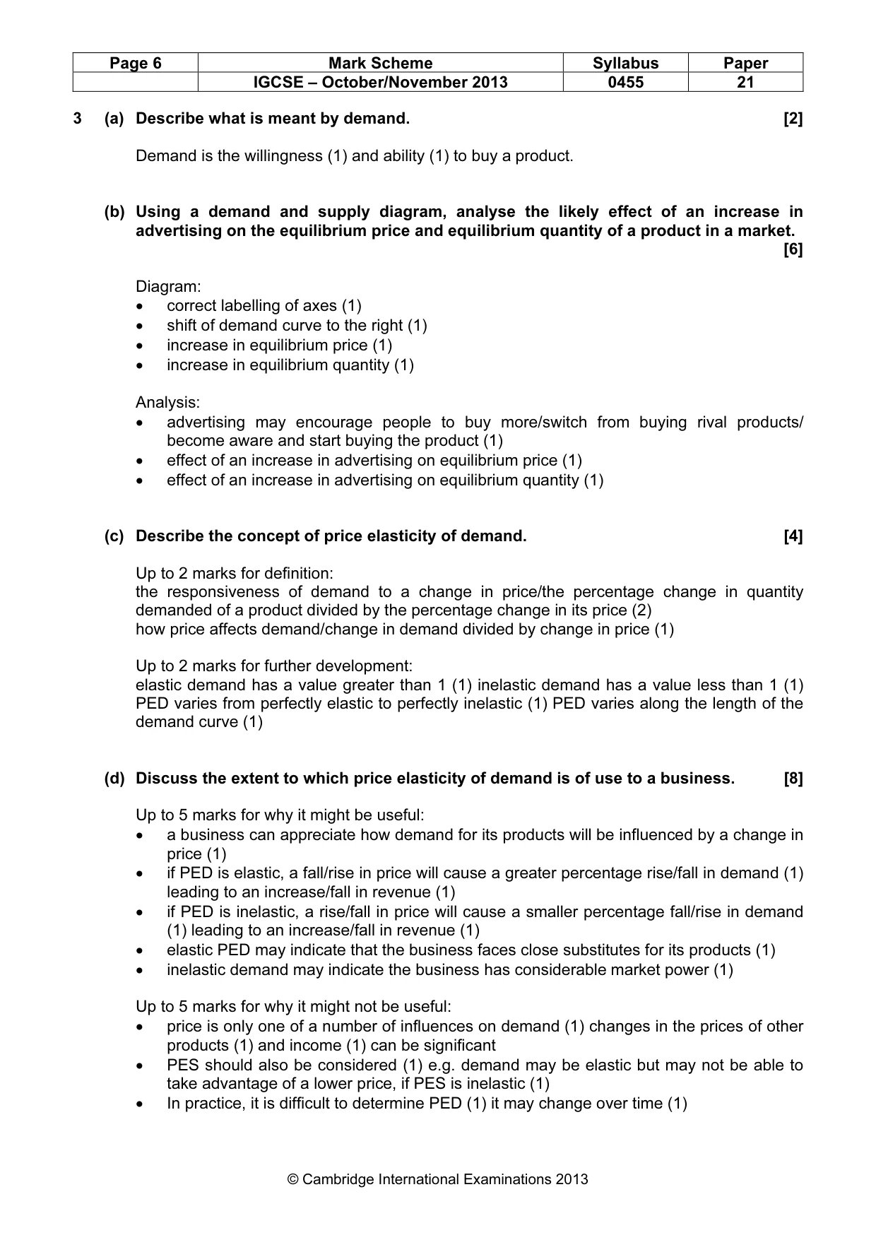 Mark scheme, page 6 of 13