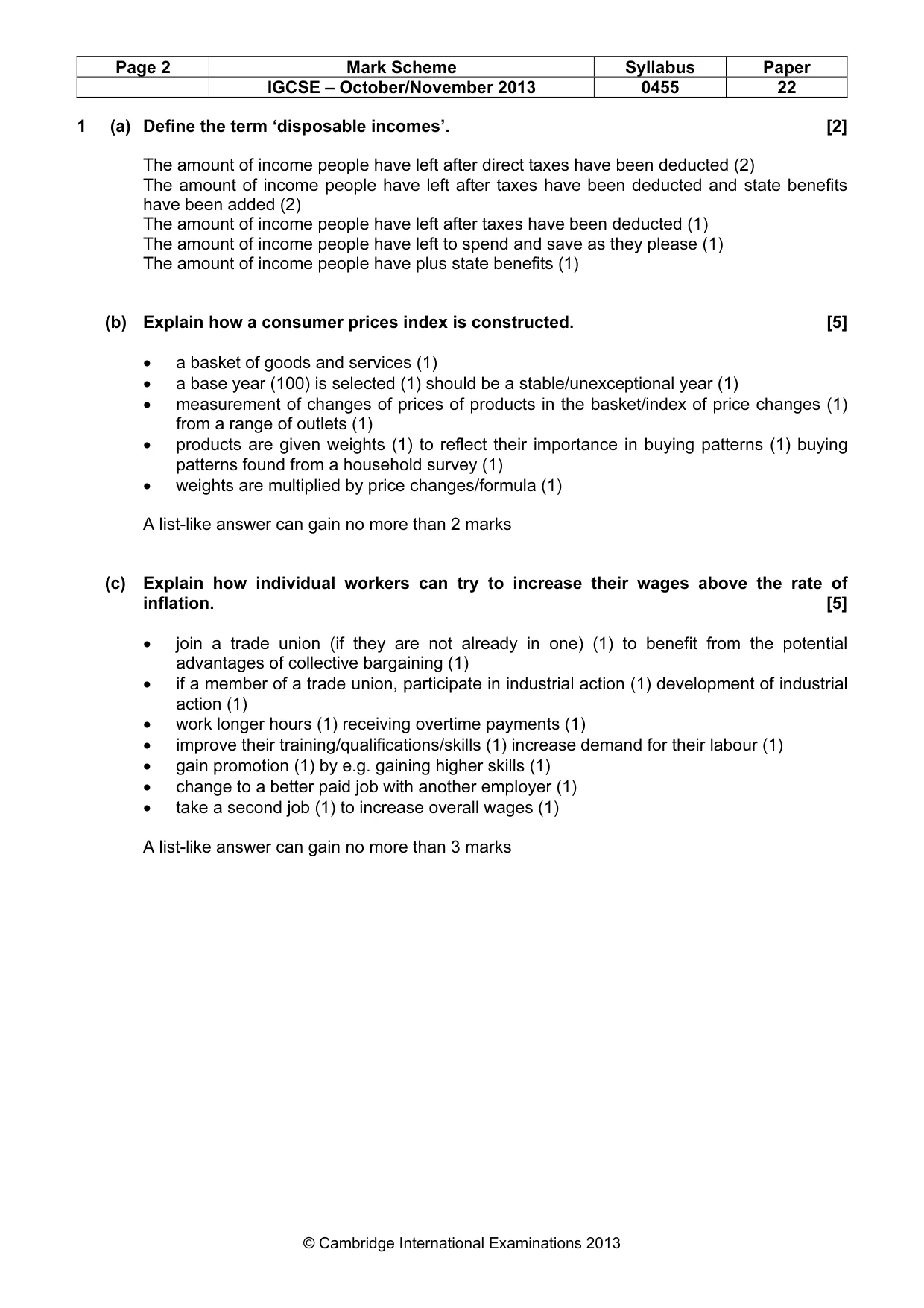 Mark scheme, page 2 of 9