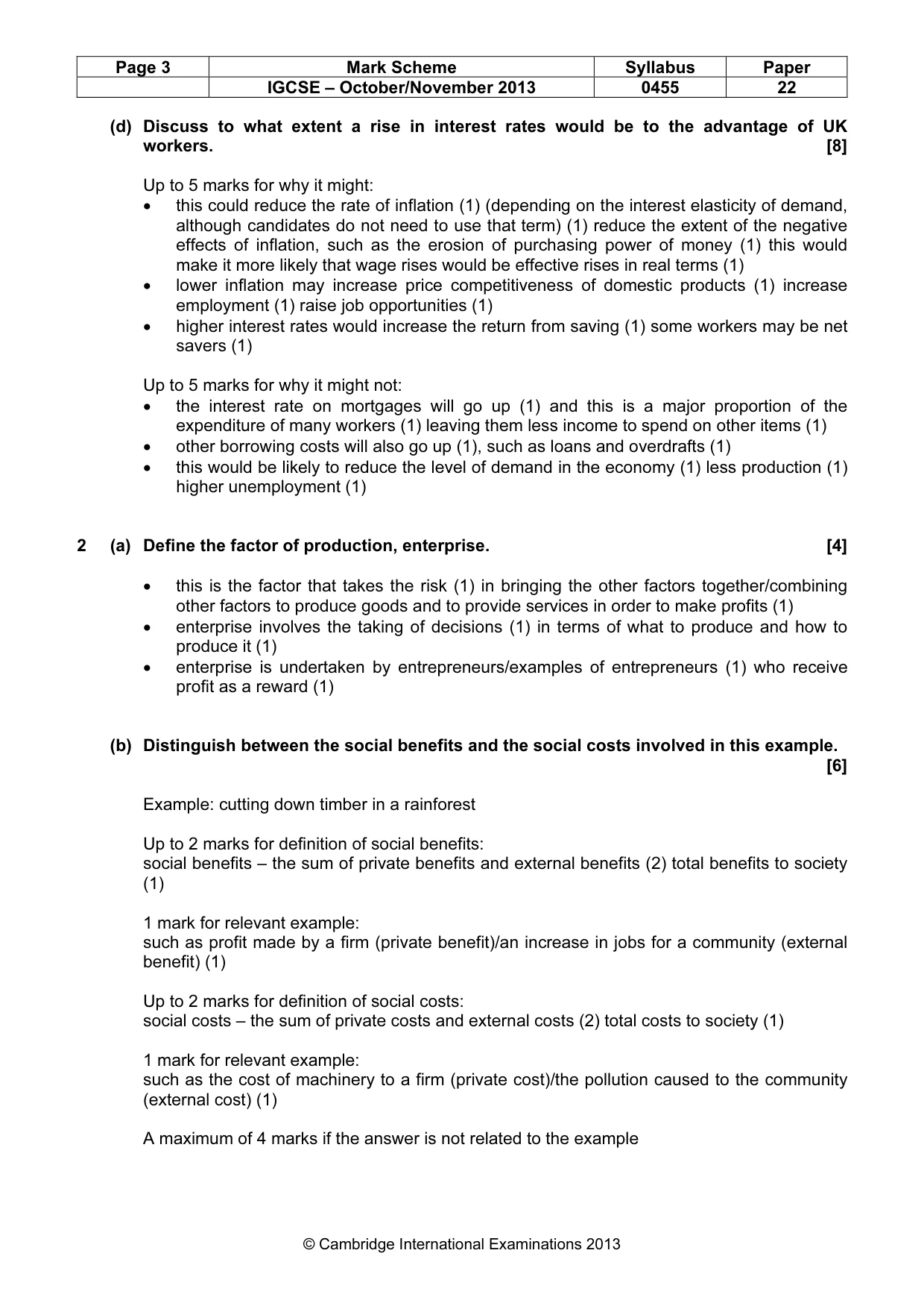 Mark scheme, page 3 of 9