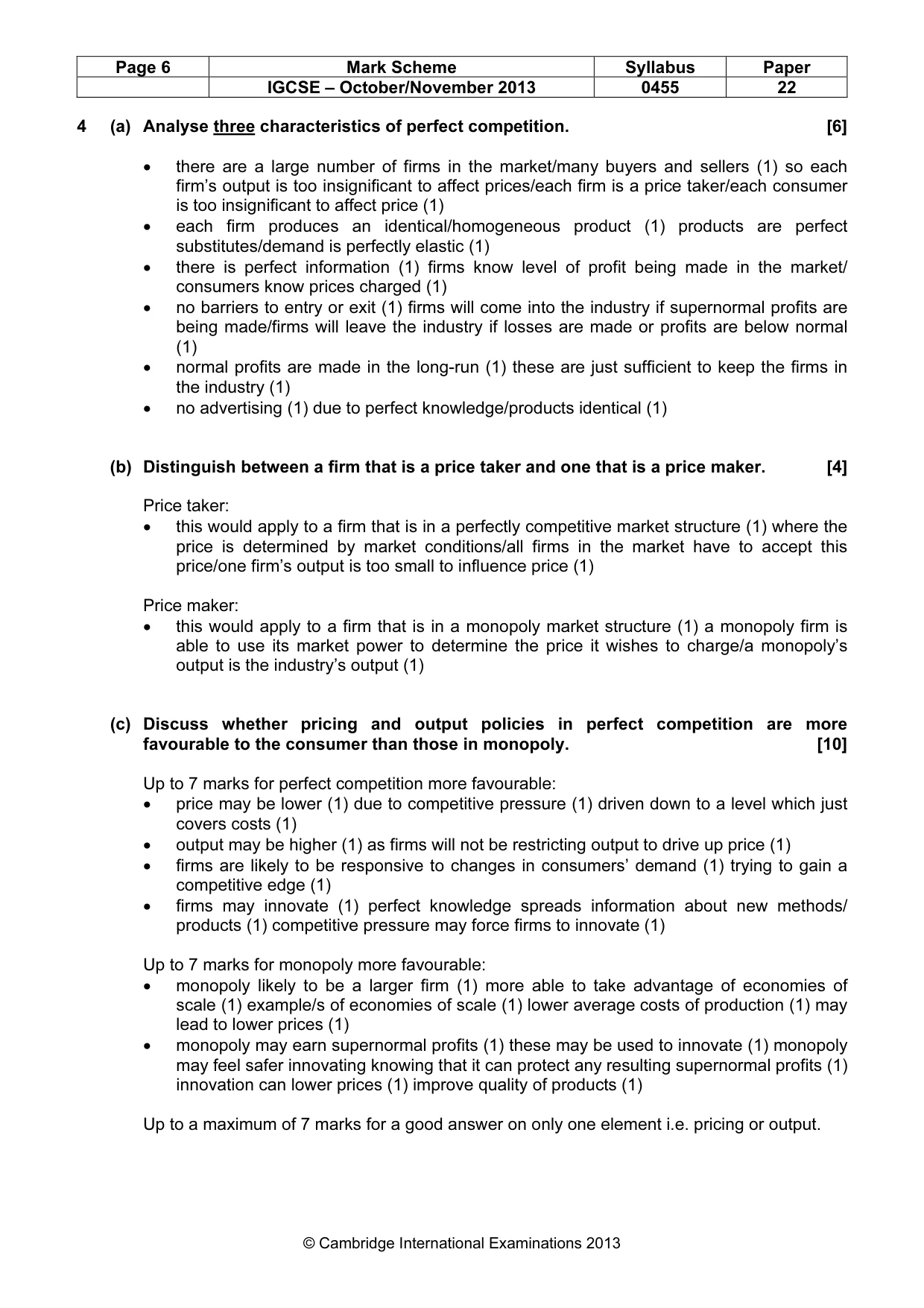 Mark scheme, page 6 of 9