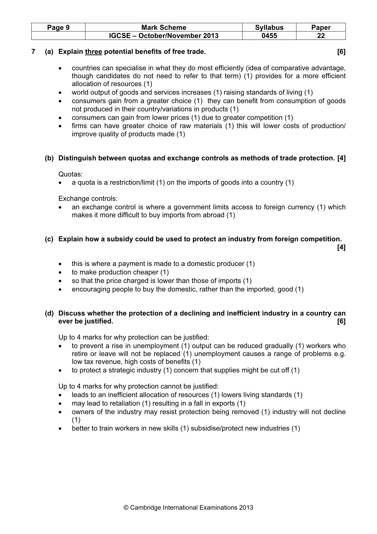 Mark scheme, page 9 of 9