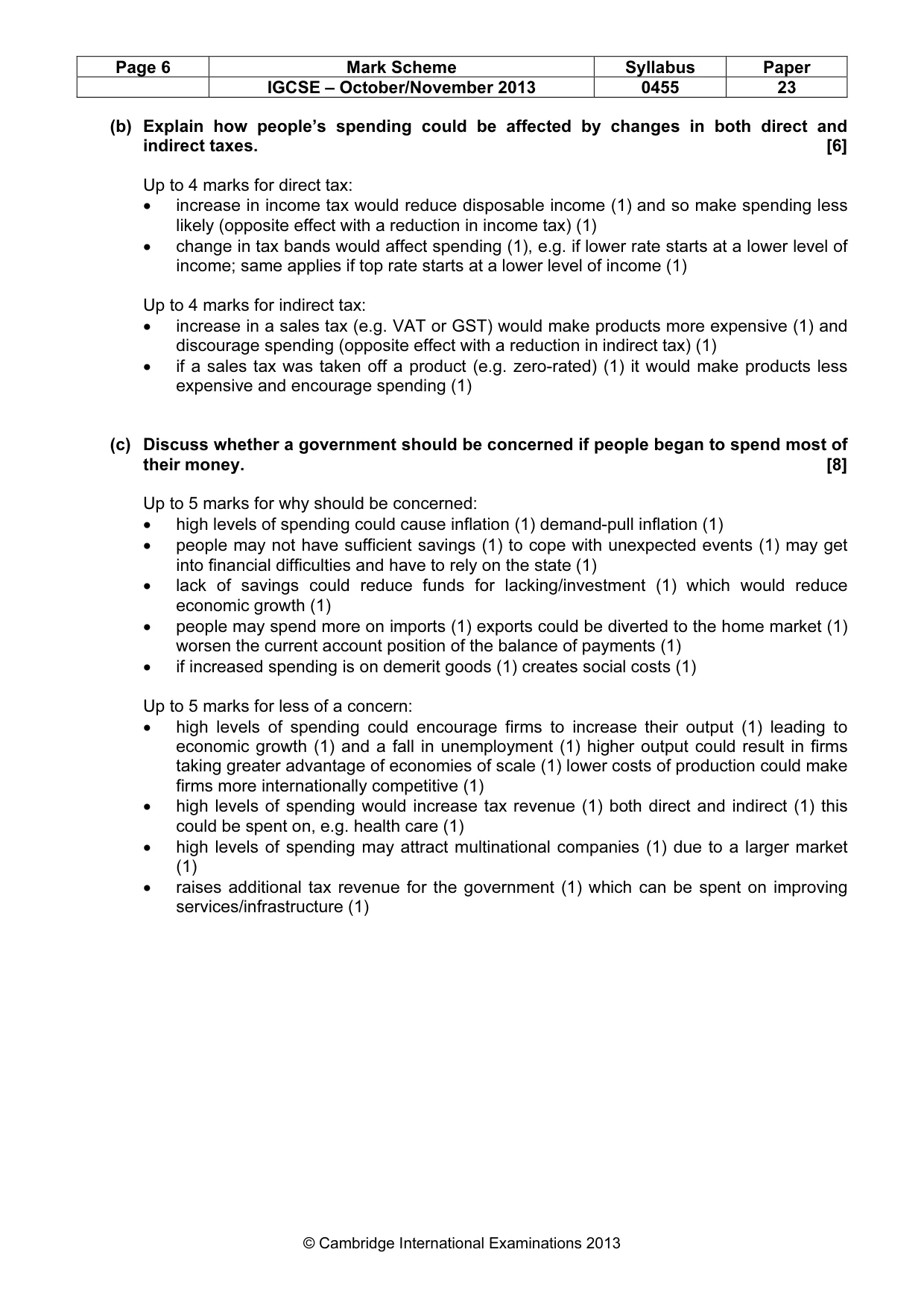 Mark scheme, page 6 of 11