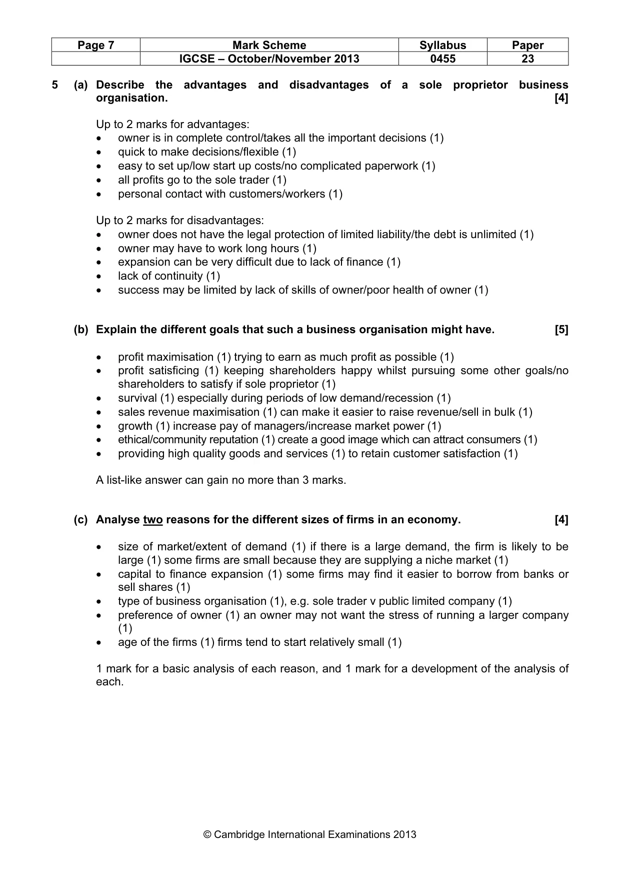 Mark scheme, page 7 of 11