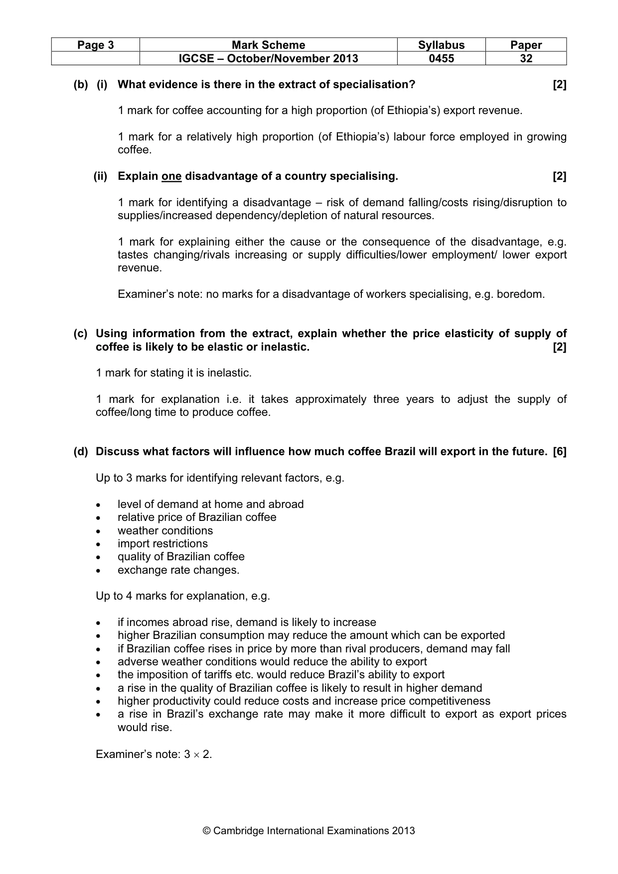 Mark scheme, page 3 of 5