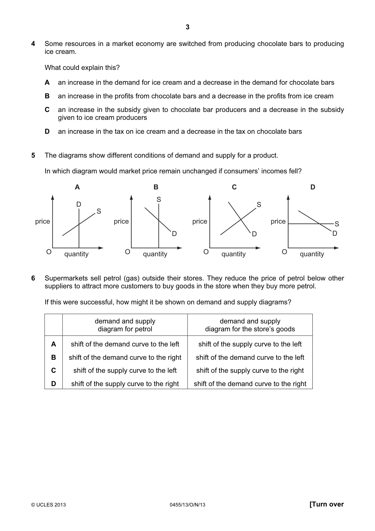 Cambridge IGCSE Economics 0455 2013 Oct/Nov Paper 1 · Variant 3 question paper, page 3 of 12