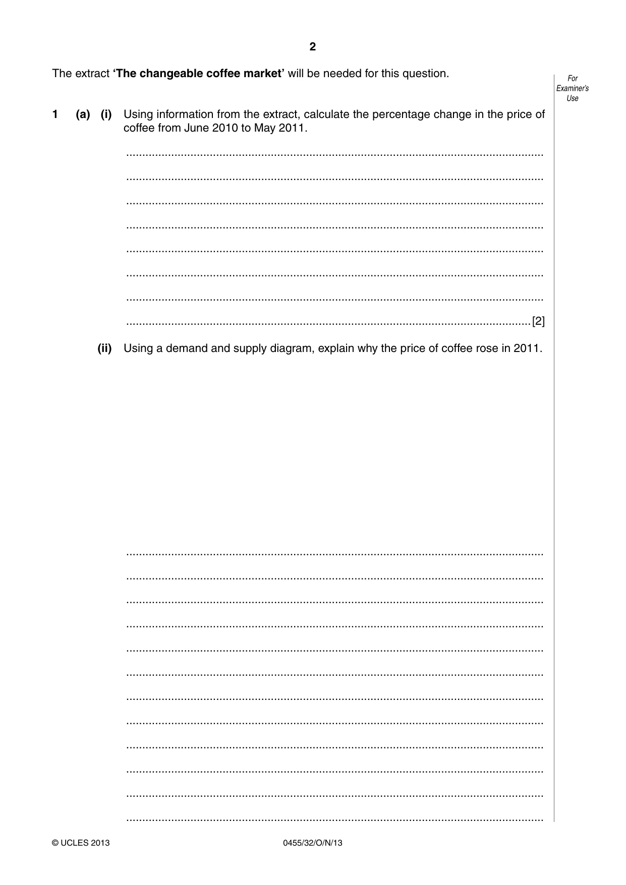 Cambridge IGCSE Economics 0455 2013 Oct/Nov Paper 3 · Variant 2 question paper, page 2 of 8