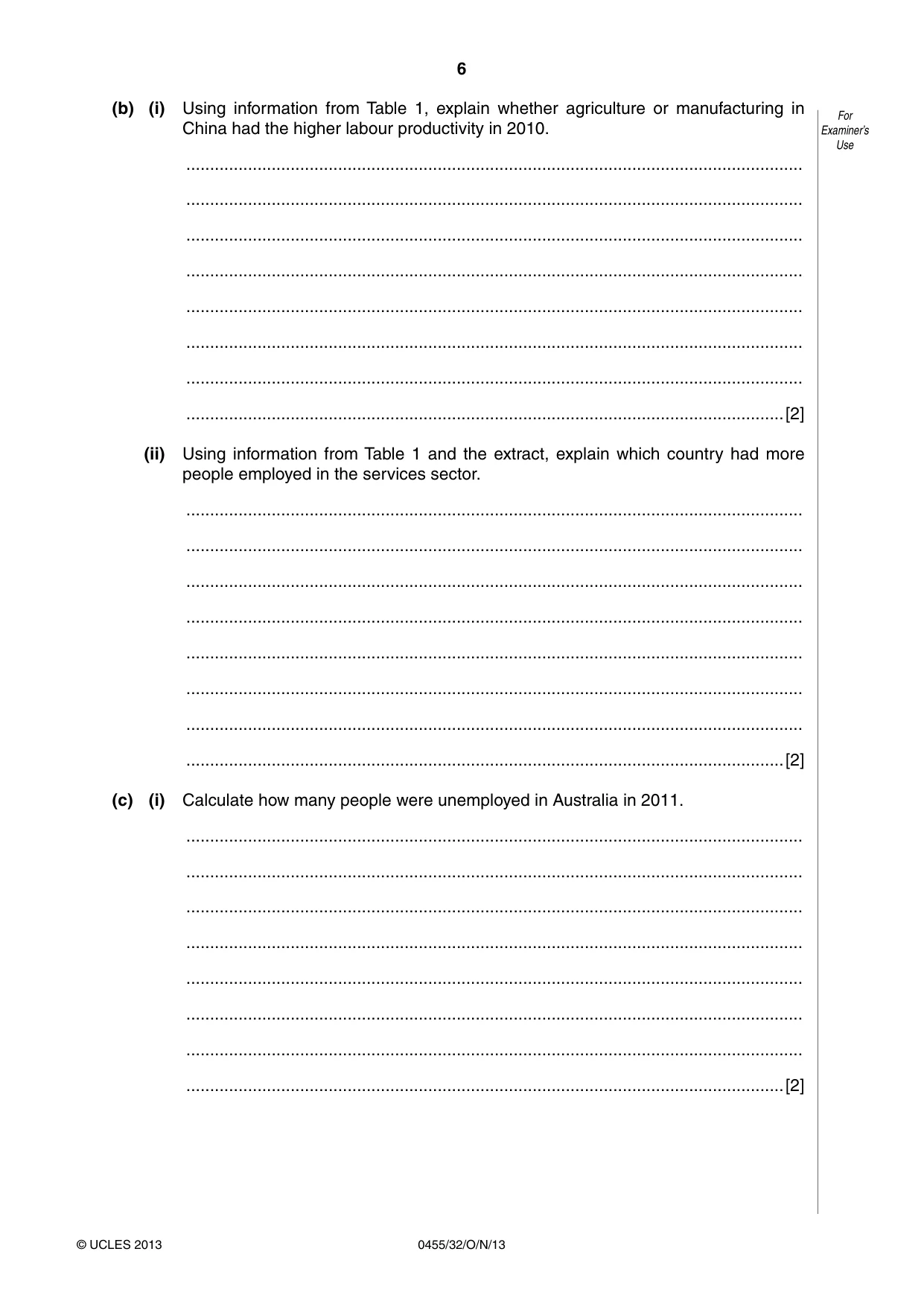 Cambridge IGCSE Economics 0455 2013 Oct/Nov Paper 3 · Variant 2 question paper, page 6 of 8