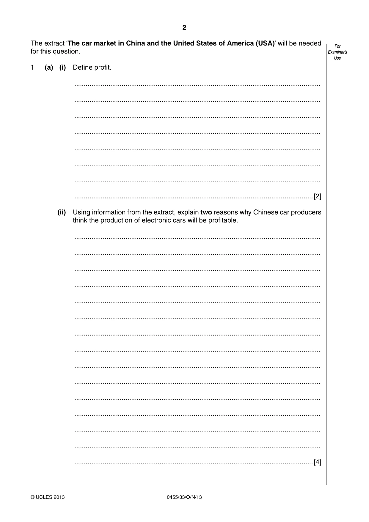 Cambridge IGCSE Economics 0455 2013 Oct/Nov Paper 3 · Variant 3 question paper, page 2 of 8
